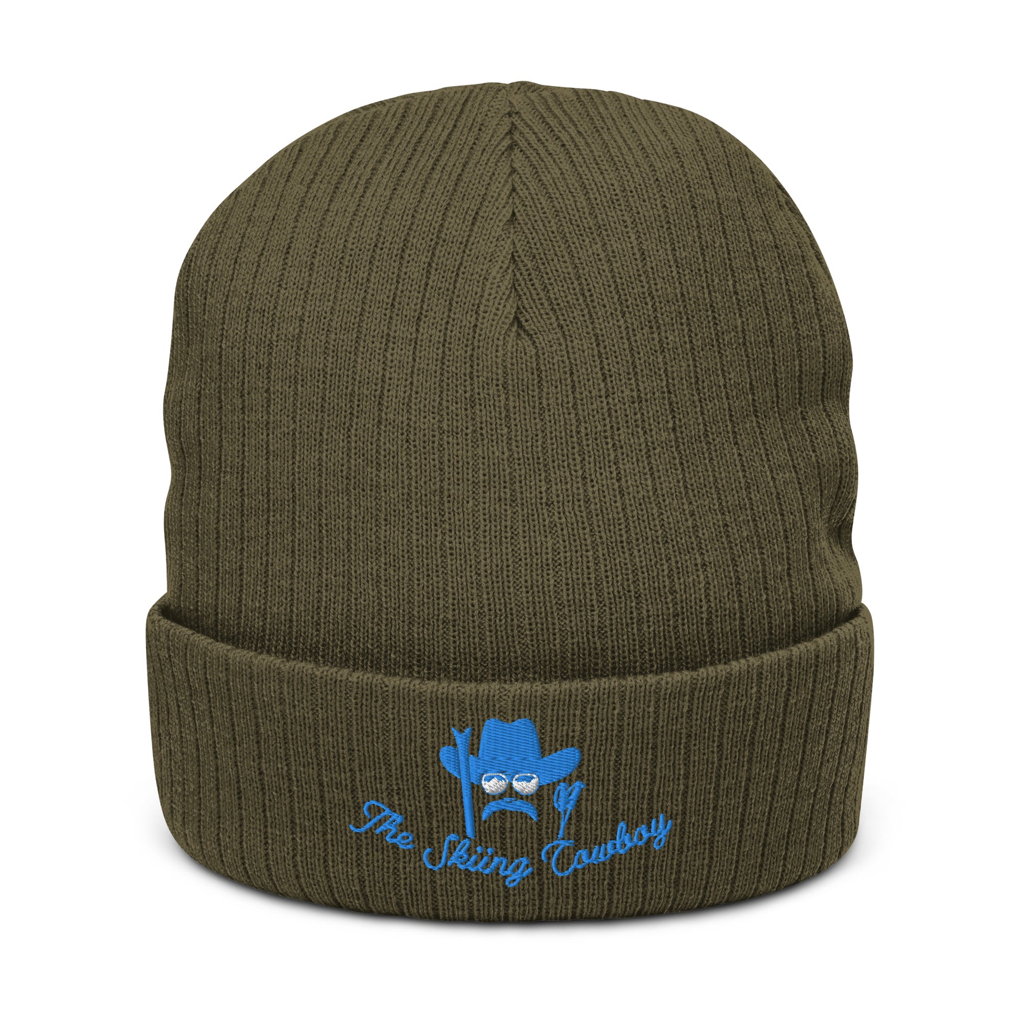 Bonnet éco-responsable en tricot côtelé The Skiing Cowboy Blue