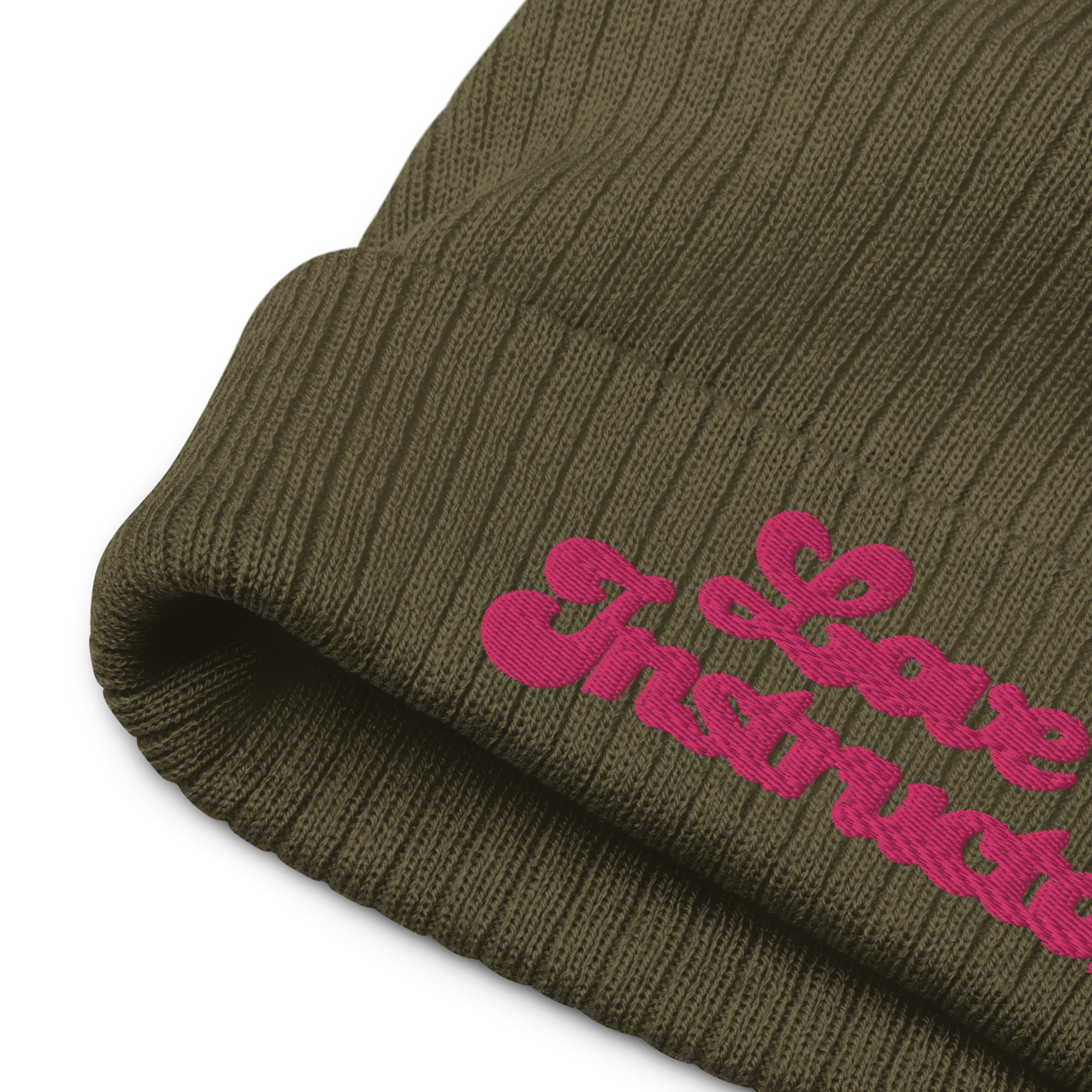 Bonnet éco-responsable en tricot côtelé Love Instructor
