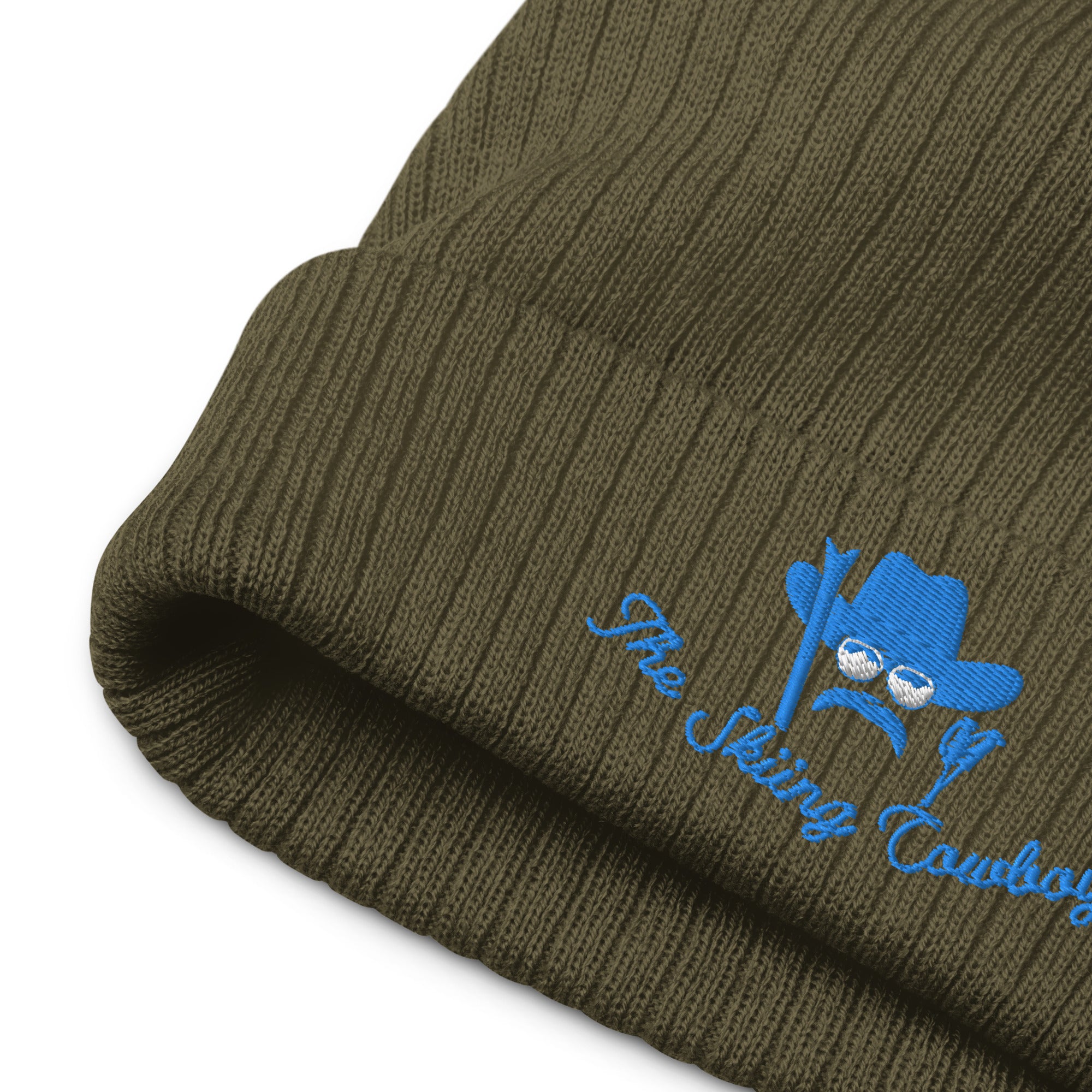 Bonnet éco-responsable en tricot côtelé The Skiing Cowboy Blue