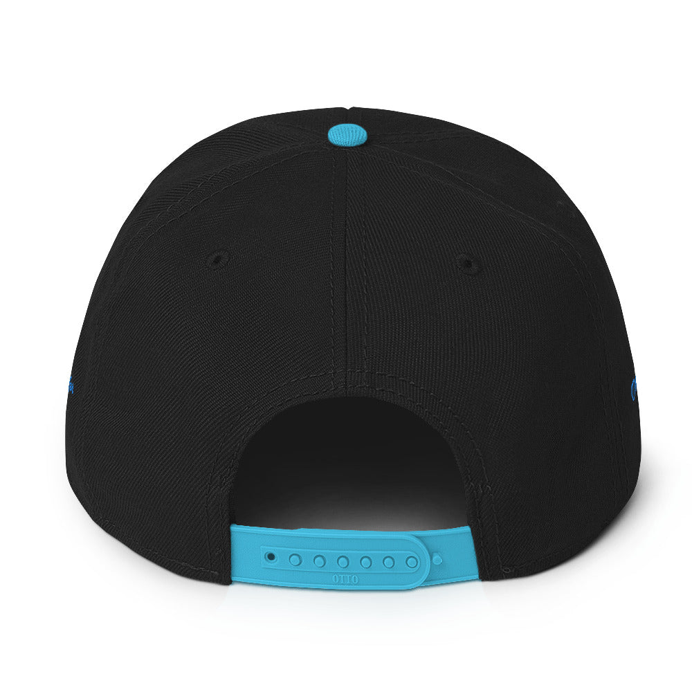 Casquette Snapback Otto Cap bicolore Croix de Camargue Oh Bonne Mer brodé Aqua sur 3 côtés