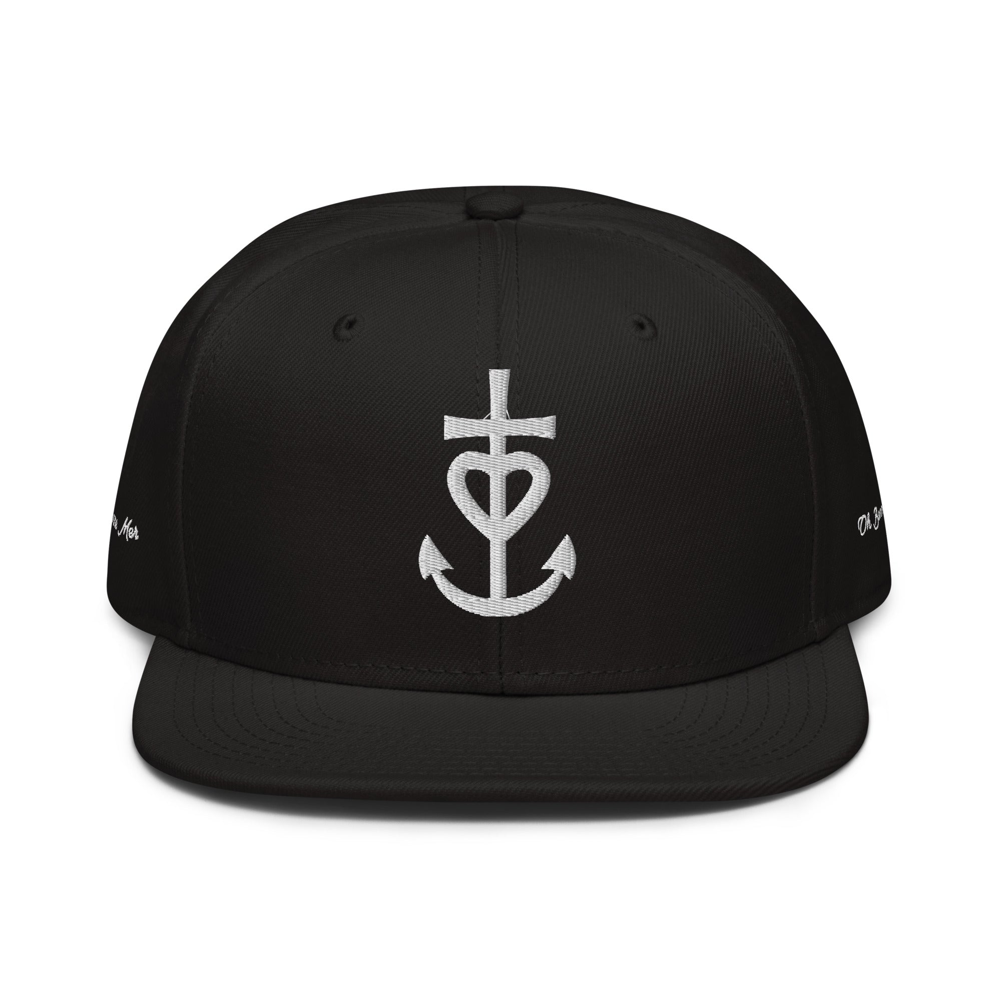 Casquette Snapback Otto Cap Croix de Camargue Oh Bonne Mer brodé blanc sur 3 côtés