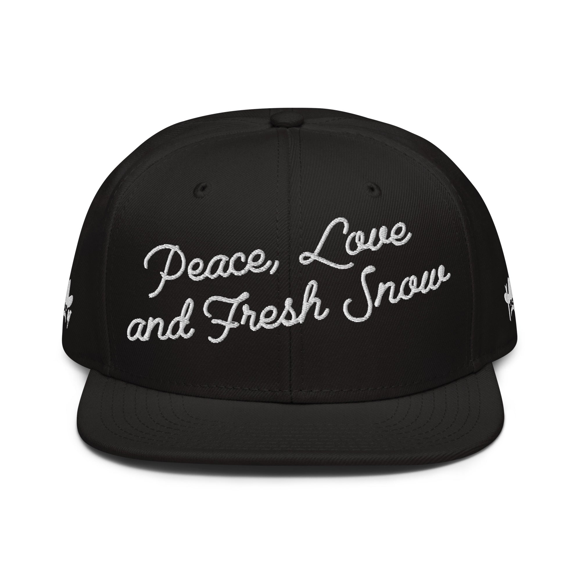 Casquette Snapback Otto Cap Peace, Love and Fresh Snow White brodé sur 3 côtés