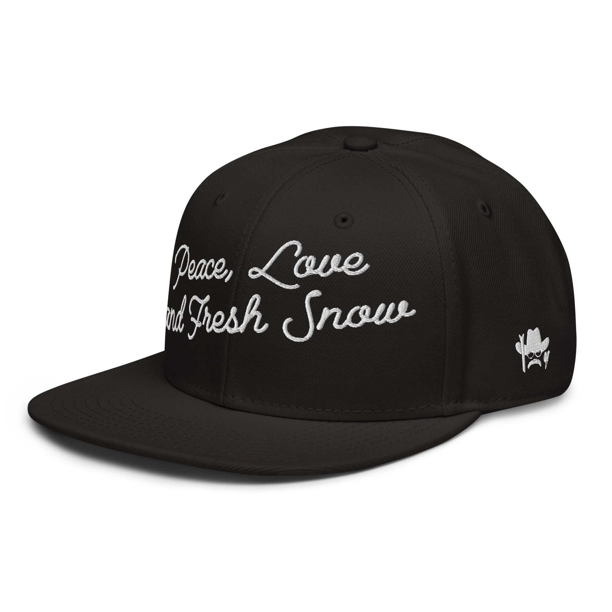 Casquette Snapback Otto Cap Peace, Love and Fresh Snow White brodé sur 3 côtés