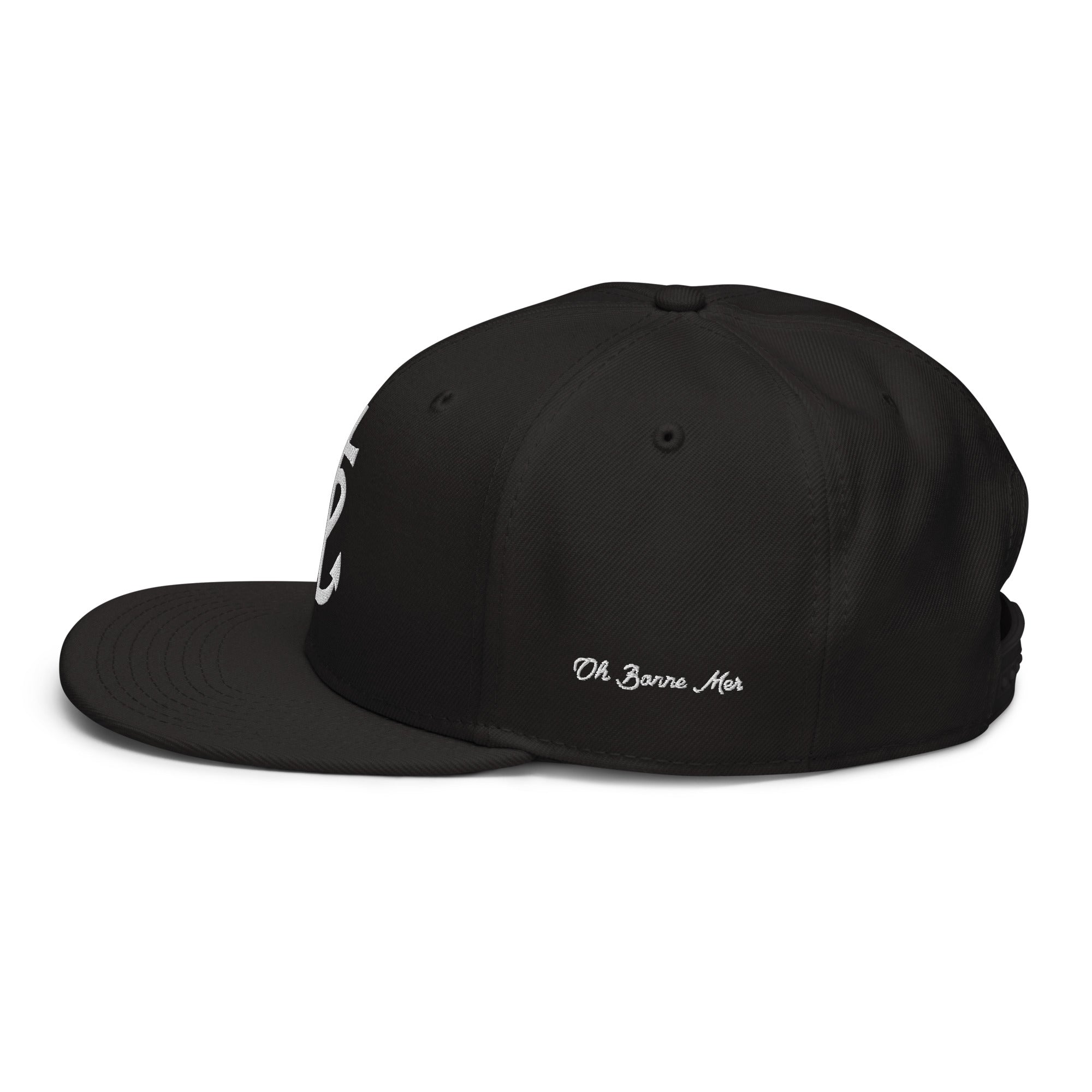 Casquette Snapback Otto Cap Croix de Camargue Oh Bonne Mer brodé blanc sur 3 côtés