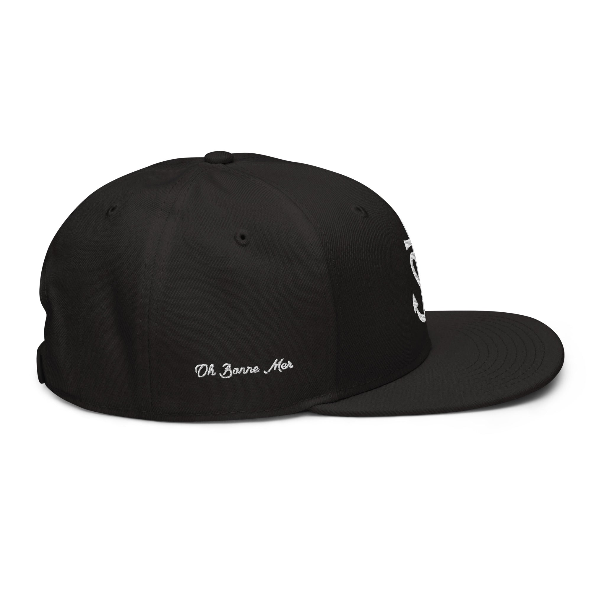Casquette Snapback Otto Cap Croix de Camargue Oh Bonne Mer brodé blanc sur 3 côtés