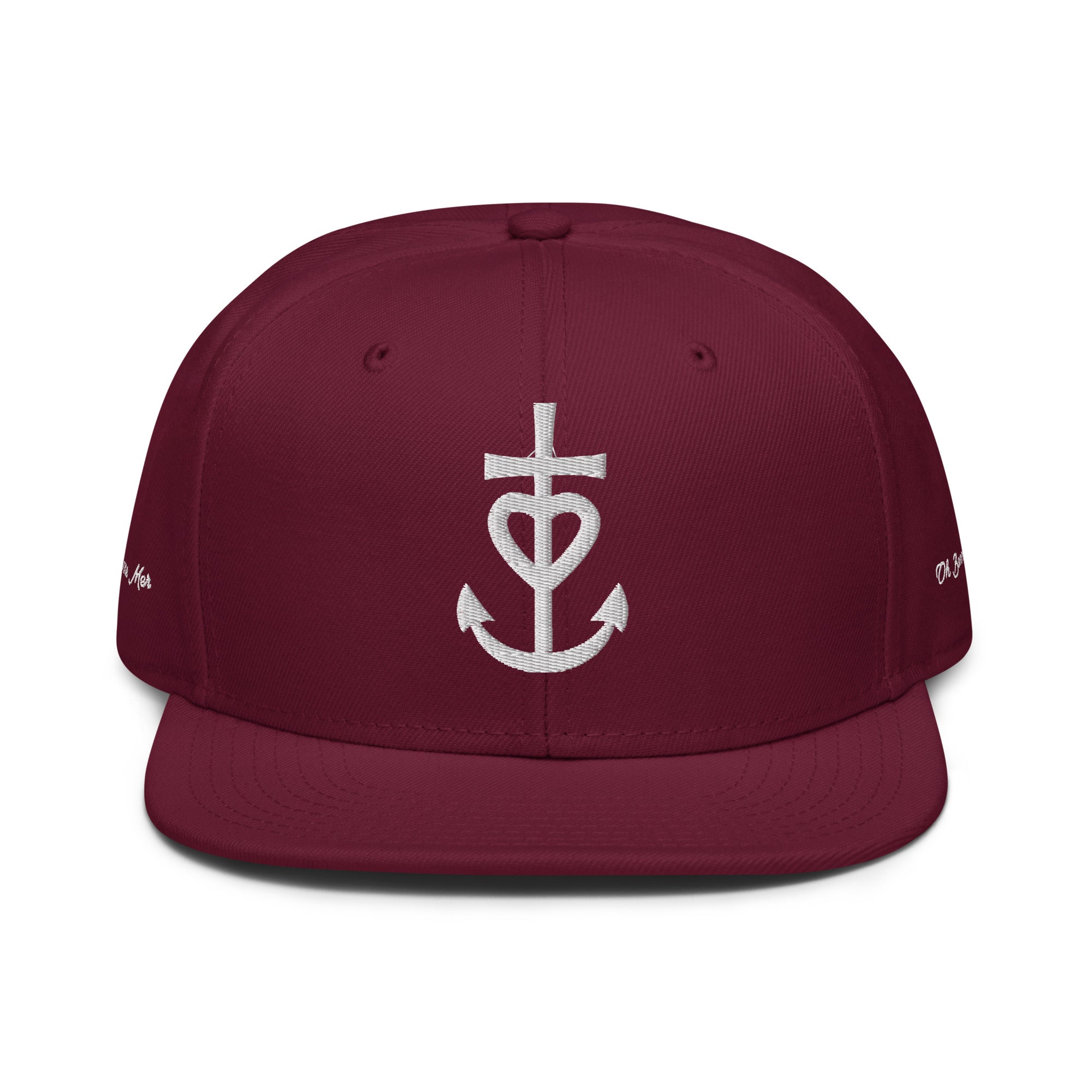 Casquette Snapback Otto Cap Croix de Camargue Oh Bonne Mer brodé blanc sur 3 côtés