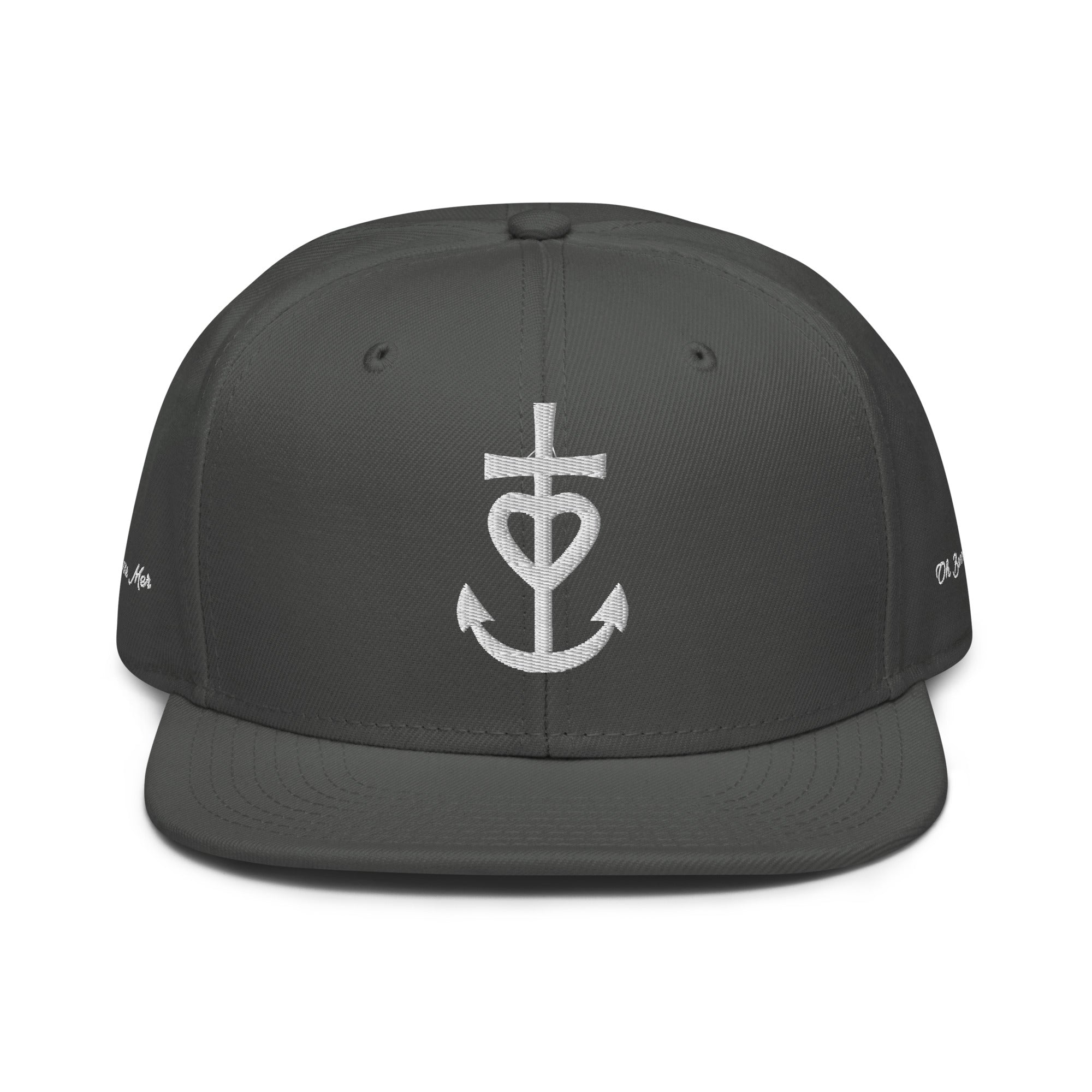 Casquette Snapback Otto Cap Croix de Camargue Oh Bonne Mer brodé blanc sur 3 côtés