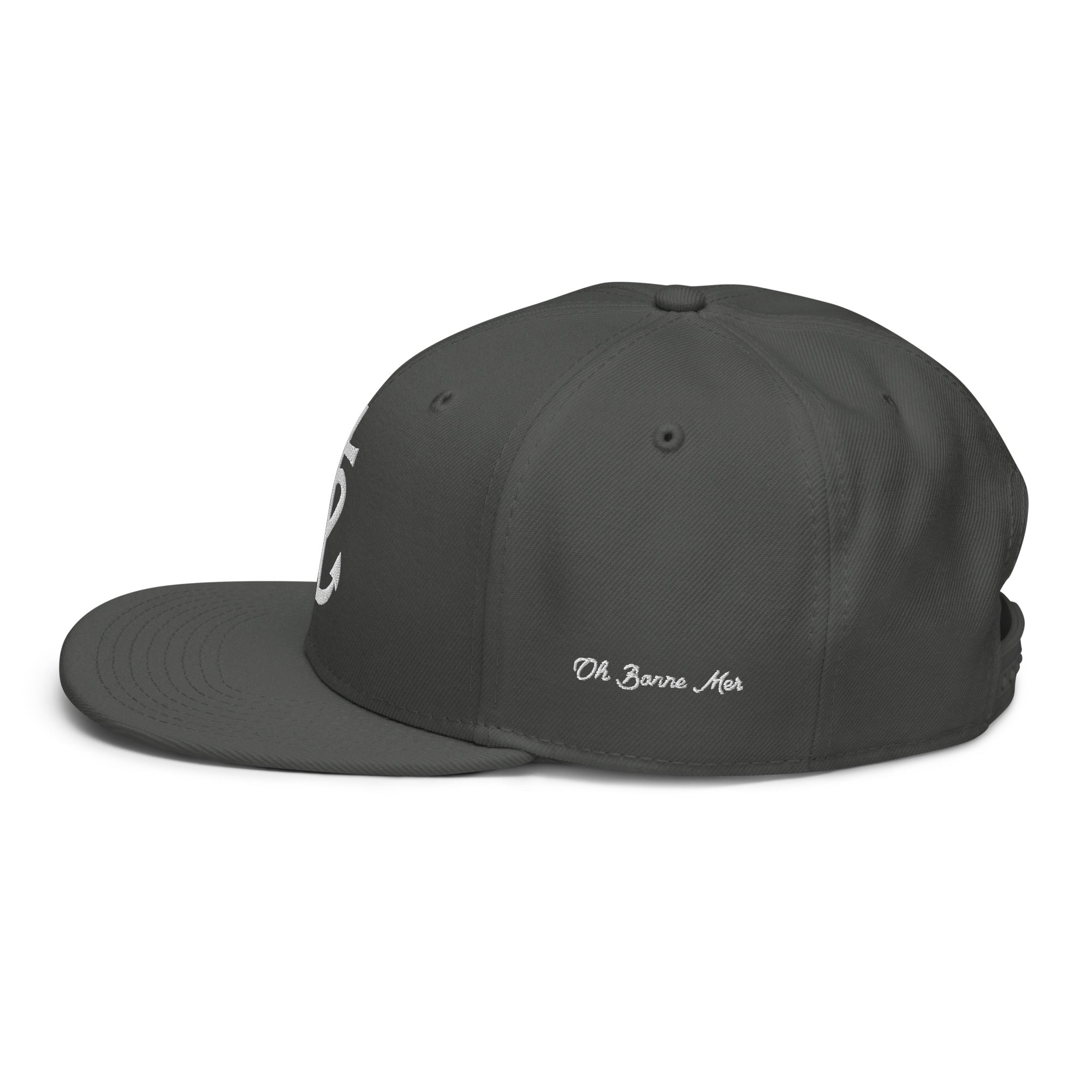 Casquette Snapback Otto Cap Croix de Camargue Oh Bonne Mer brodé blanc sur 3 côtés