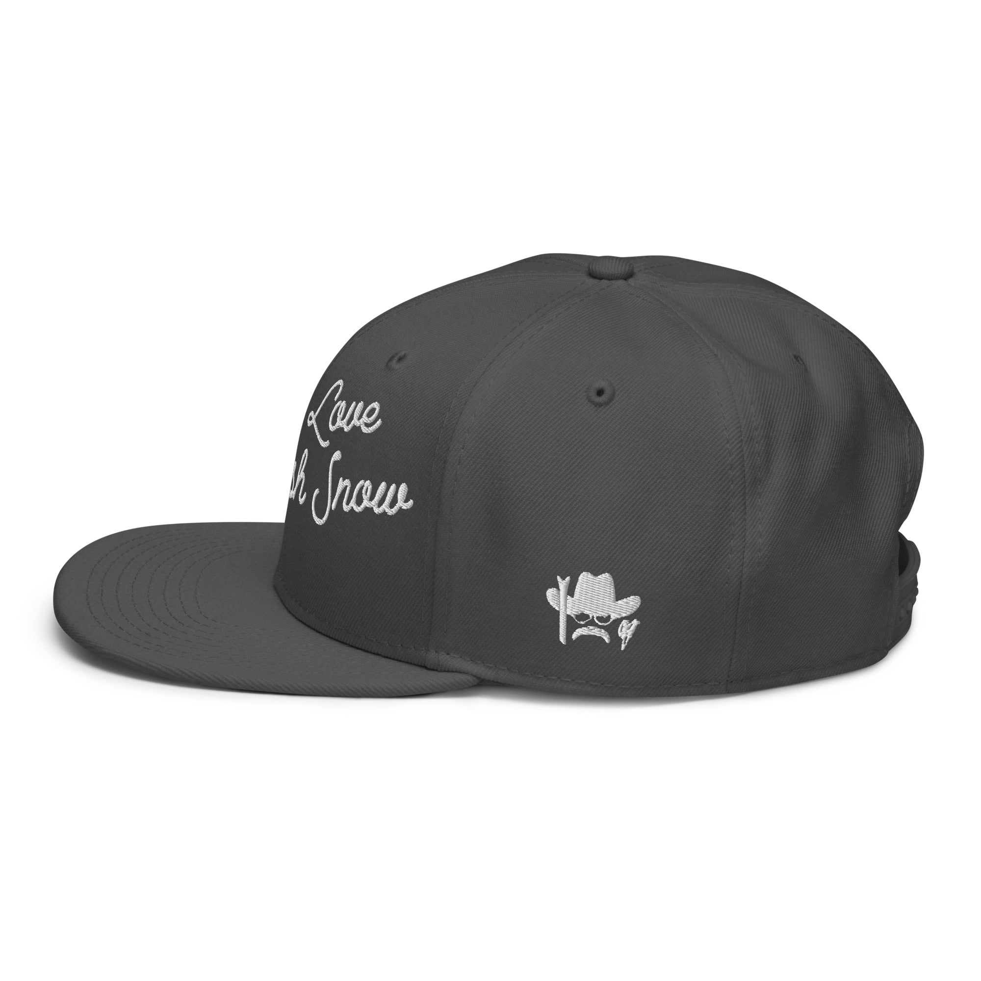 Casquette Snapback Otto Cap Peace, Love and Fresh Snow White brodé sur 3 côtés