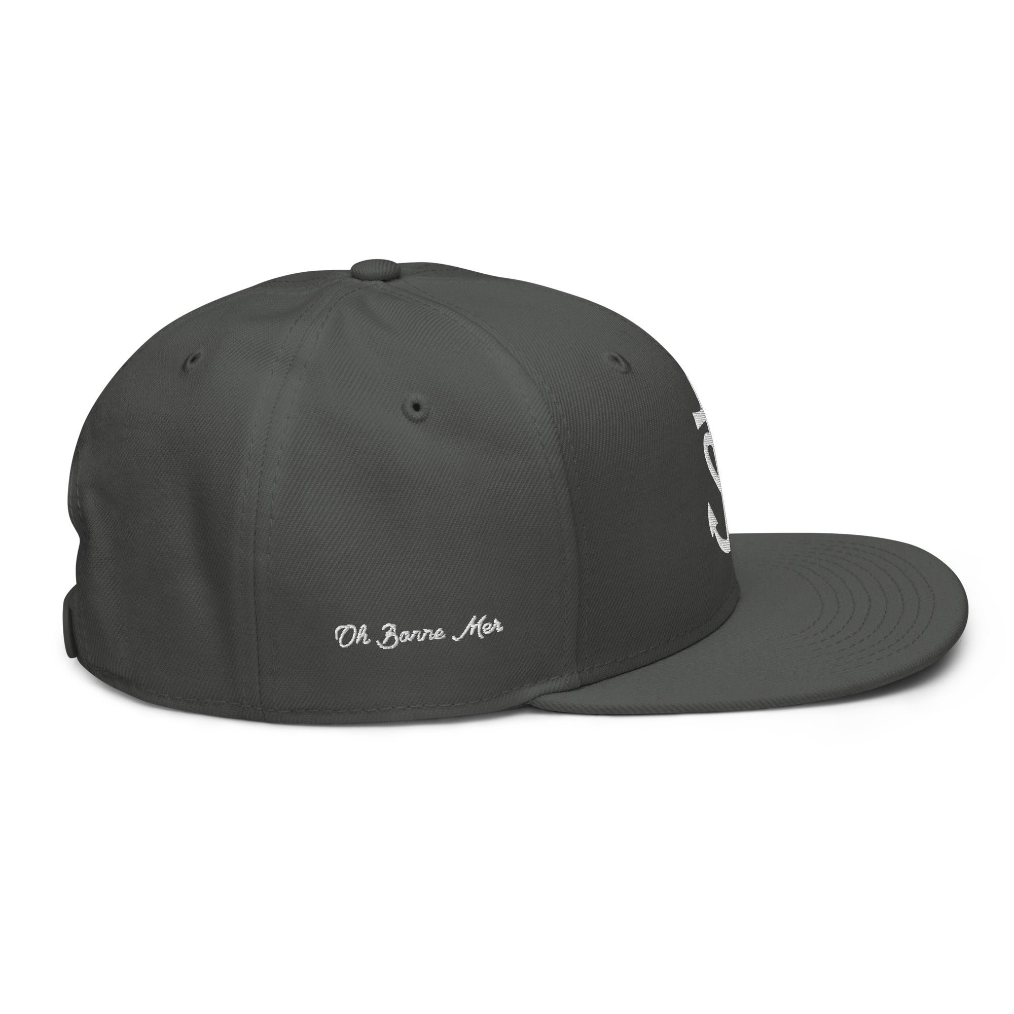 Casquette Snapback Otto Cap Croix de Camargue Oh Bonne Mer brodé blanc sur 3 côtés