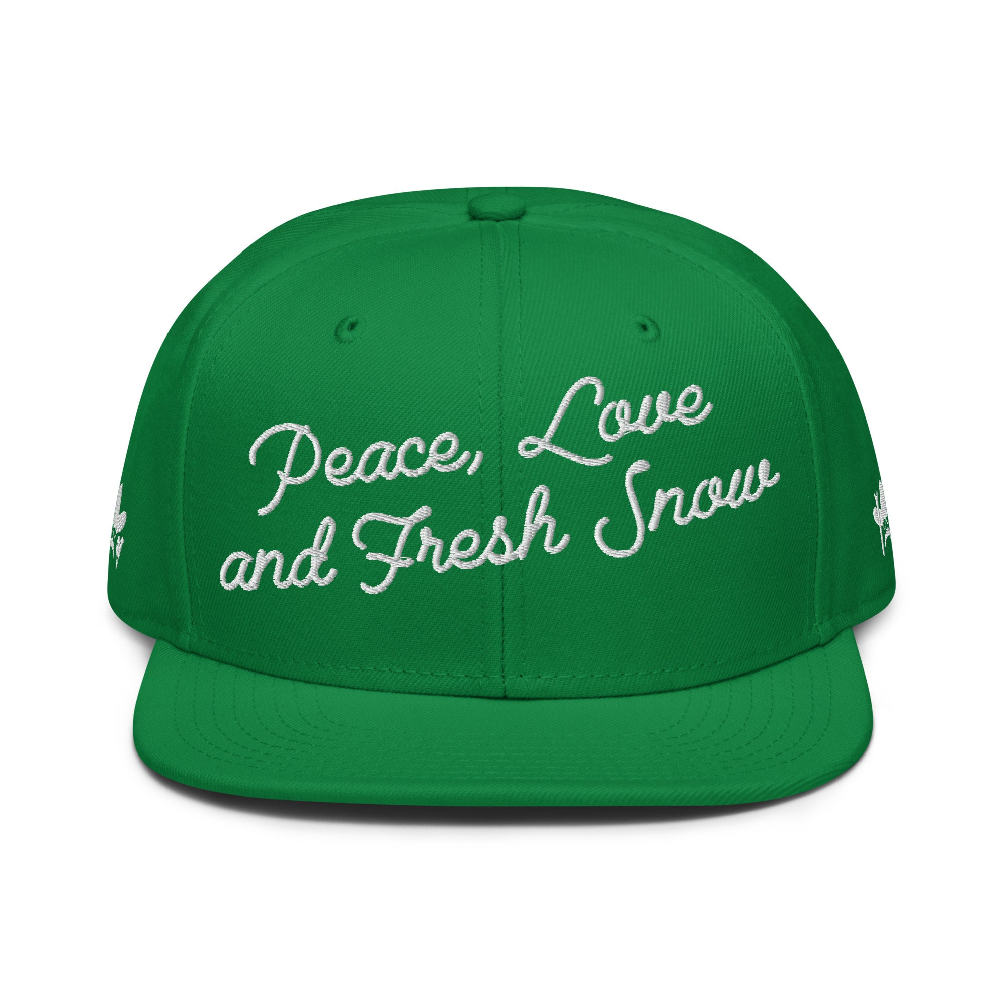 Casquette Snapback Otto Cap Peace, Love and Fresh Snow White brodé sur 3 côtés