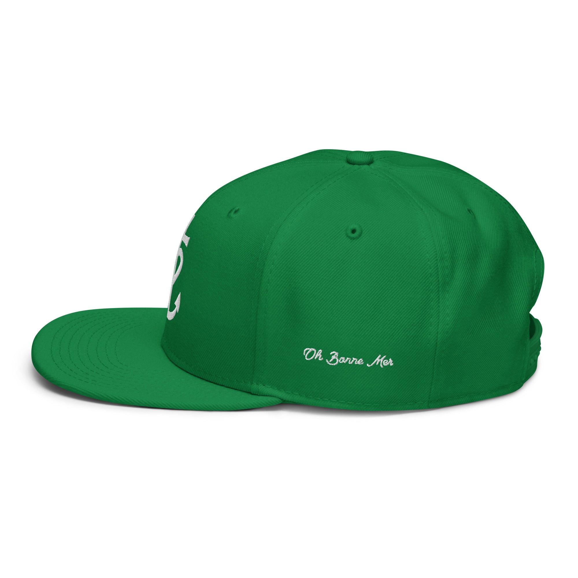 Casquette Snapback Otto Cap Croix de Camargue Oh Bonne Mer brodé blanc sur 3 côtés