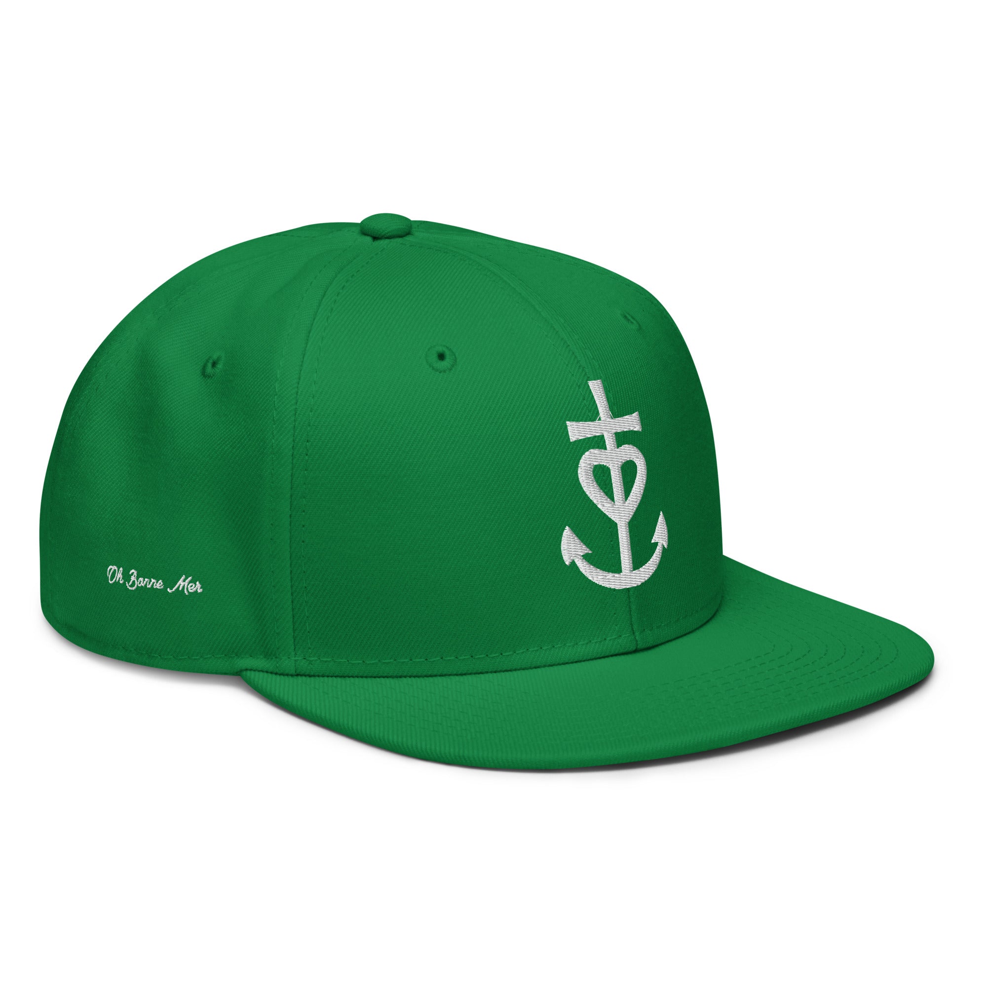 Casquette Snapback Otto Cap Croix de Camargue Oh Bonne Mer brodé blanc sur 3 côtés