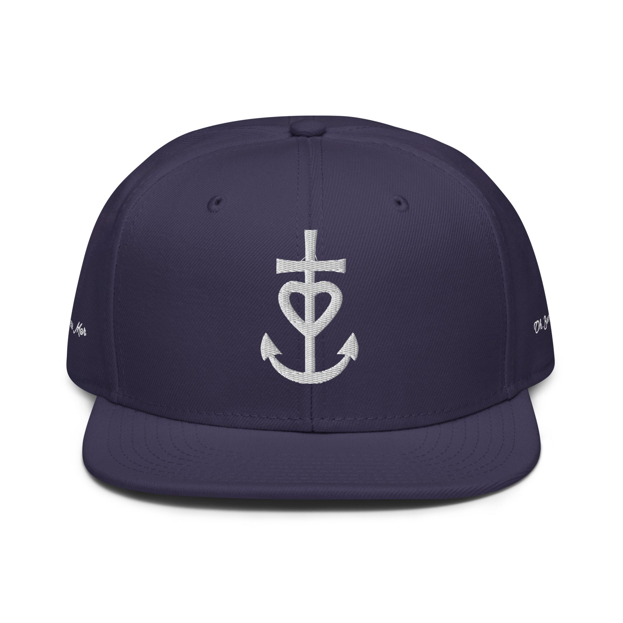 Casquette Snapback Otto Cap Croix de Camargue Oh Bonne Mer brodé blanc sur 3 côtés