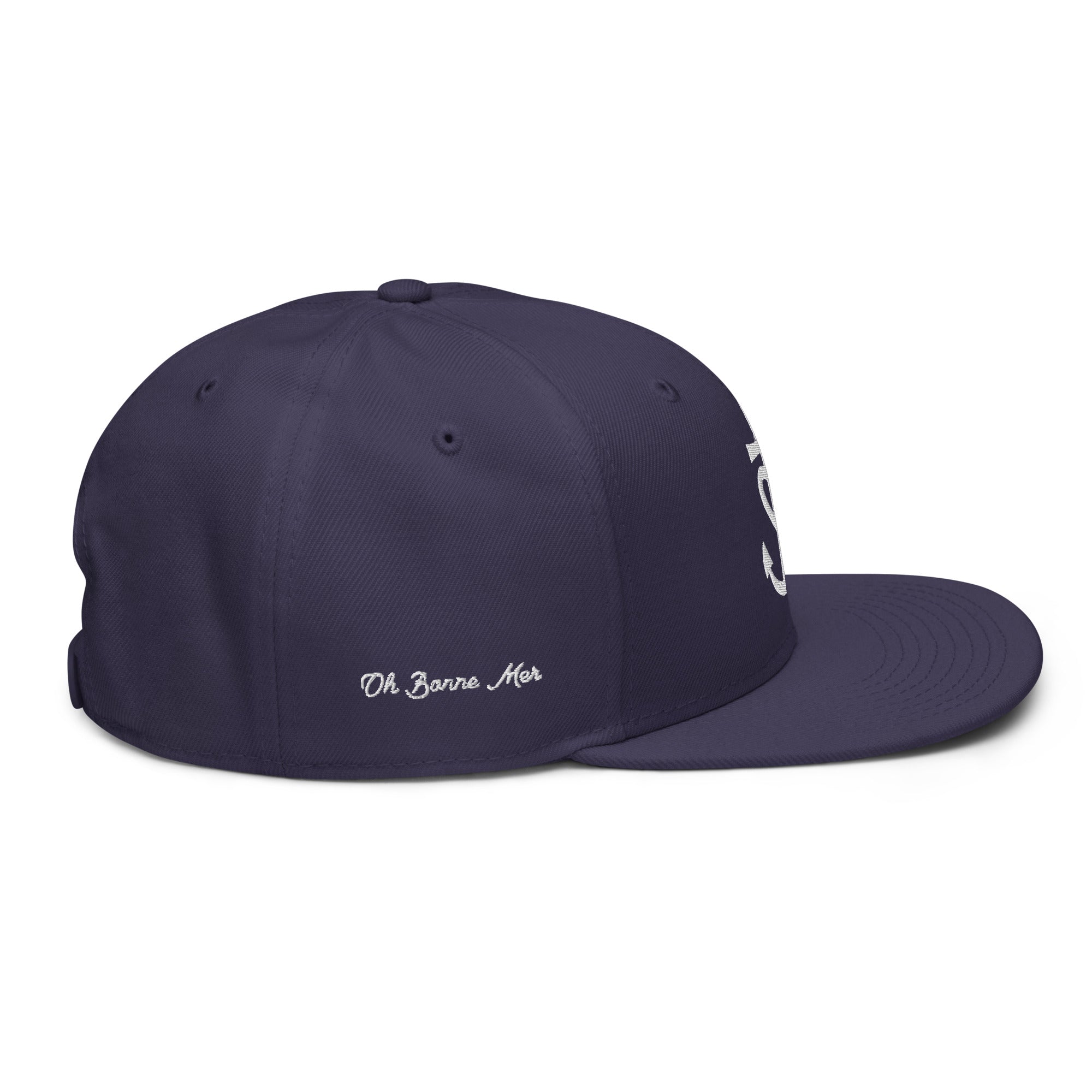 Casquette Snapback Otto Cap Croix de Camargue Oh Bonne Mer brodé blanc sur 3 côtés