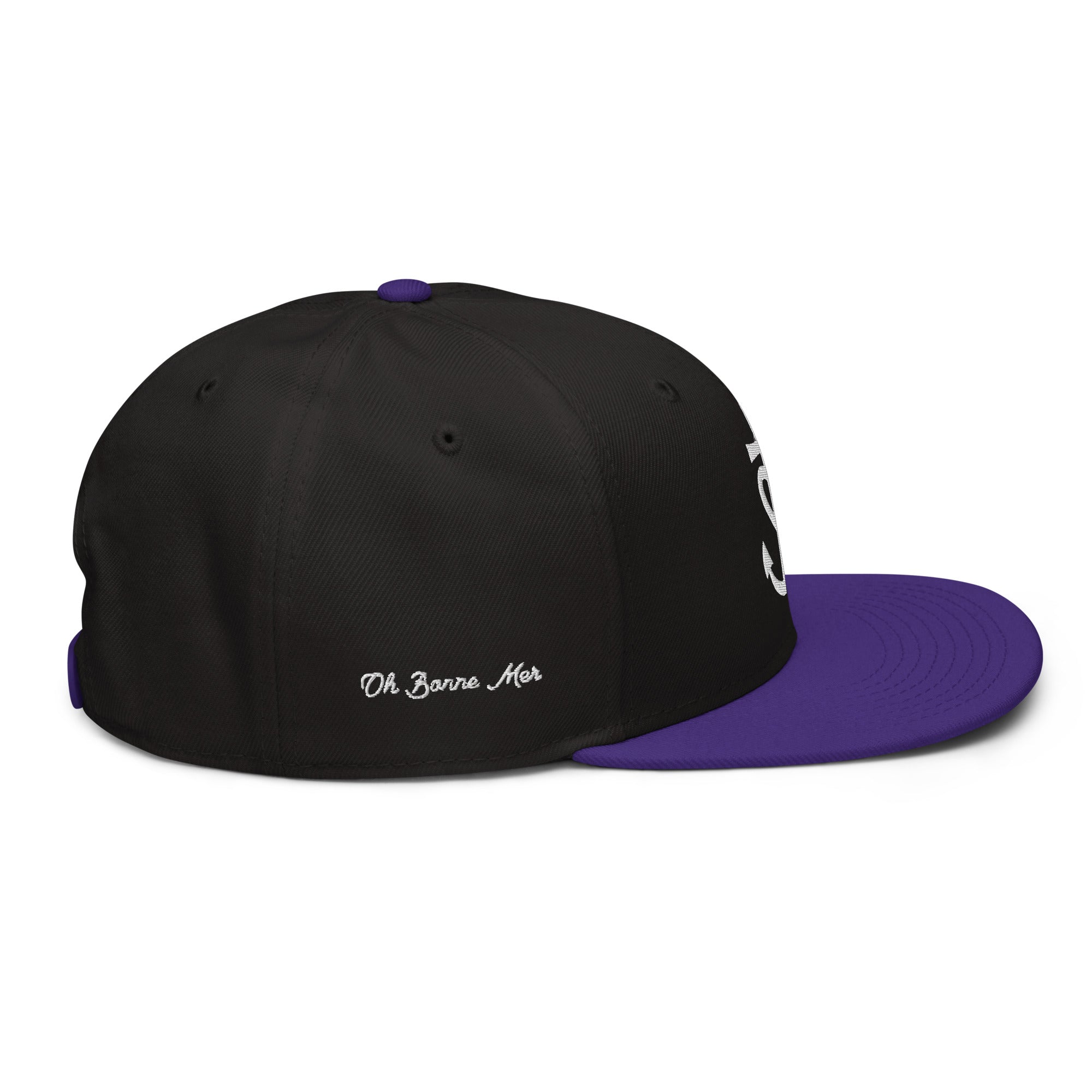 Casquette Snapback Otto Cap bicolore Croix de Camargue Oh Bonne Mer brodé blanc sur 3 côtés
