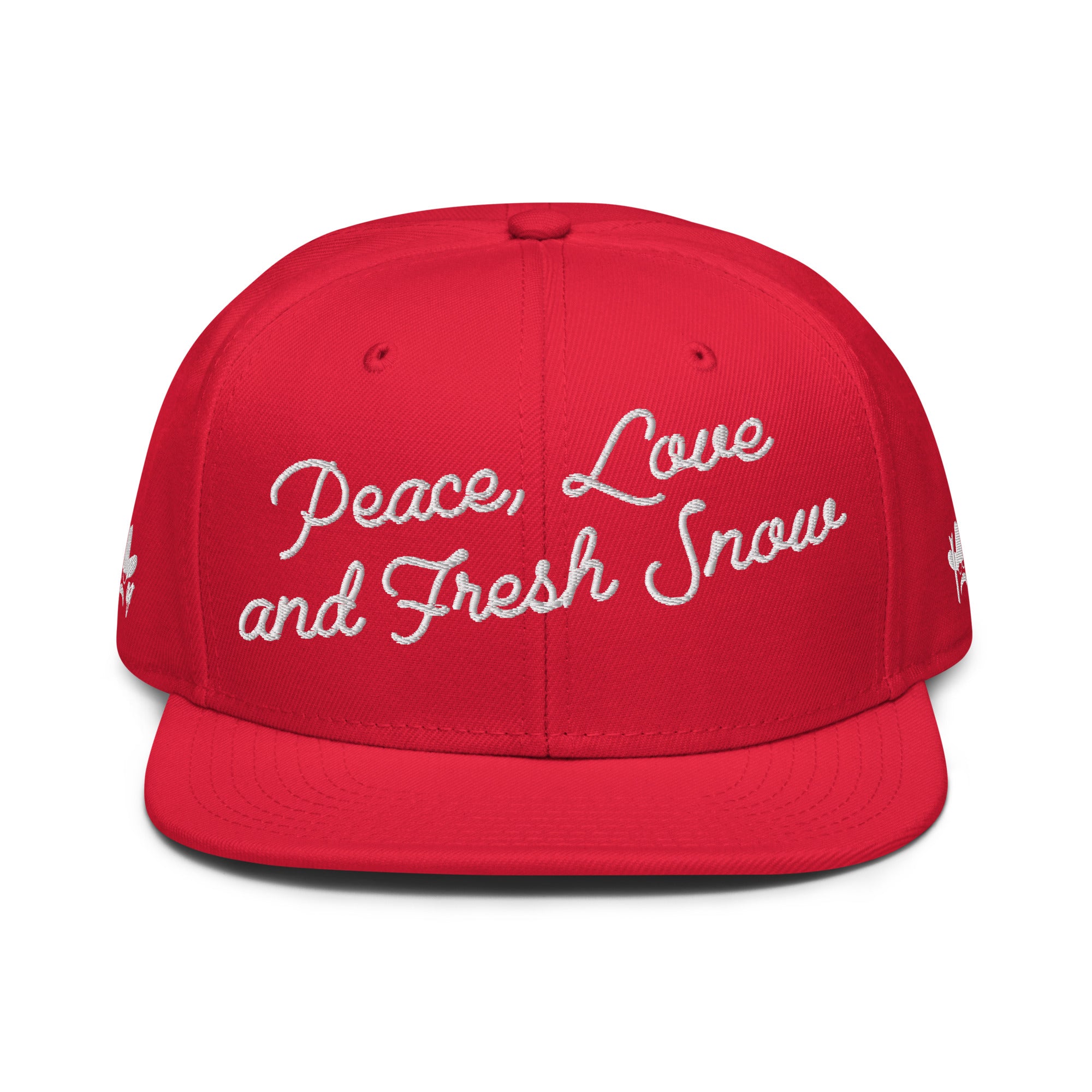 Casquette Snapback Otto Cap Peace, Love and Fresh Snow White brodé sur 3 côtés