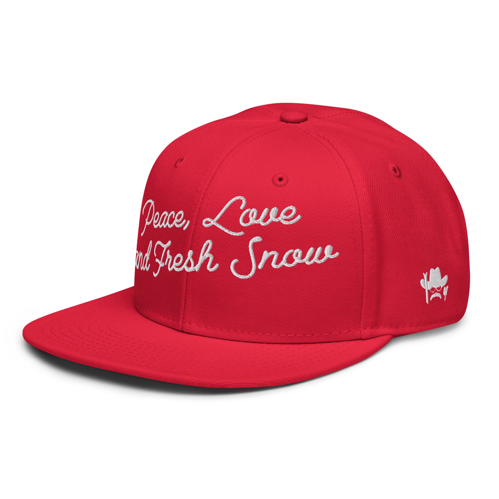 Casquette Snapback Otto Cap Peace, Love and Fresh Snow White brodé sur 3 côtés