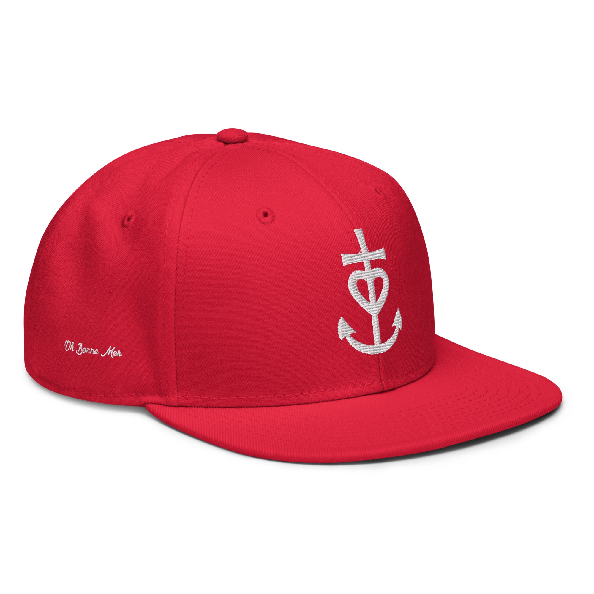 Casquette Snapback Otto Cap Croix de Camargue Oh Bonne Mer brodé blanc sur 3 côtés