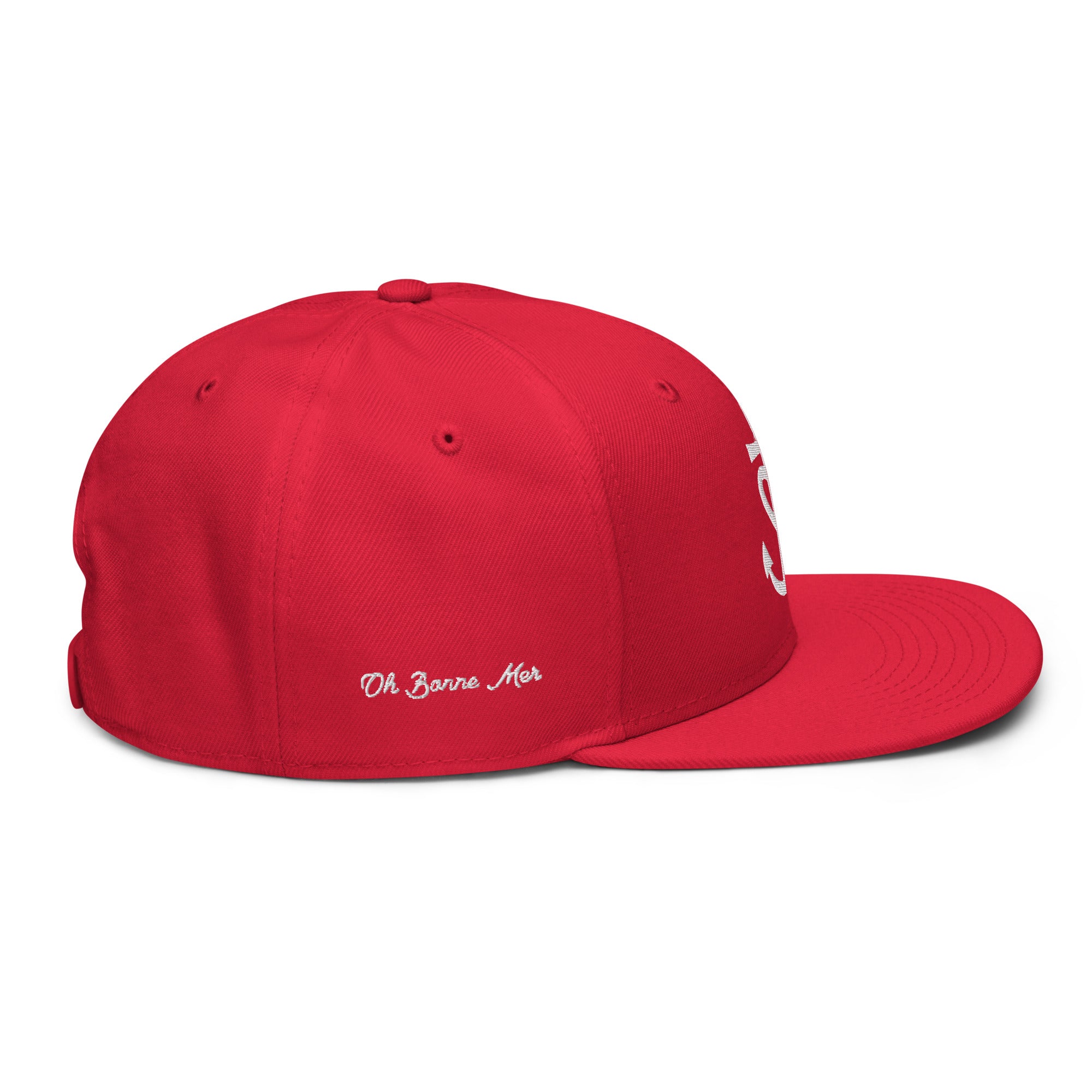Casquette Snapback Otto Cap Croix de Camargue Oh Bonne Mer brodé blanc sur 3 côtés