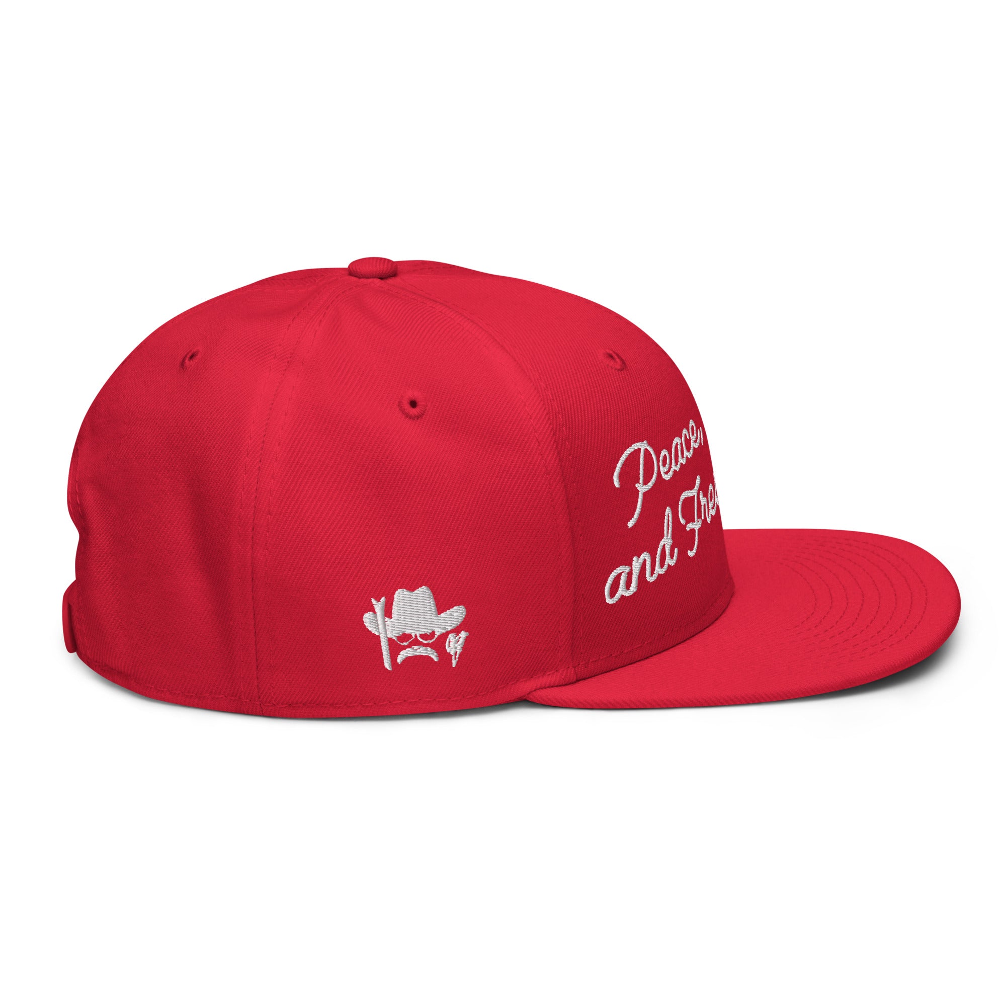 Casquette Snapback Otto Cap Peace, Love and Fresh Snow White brodé sur 3 côtés