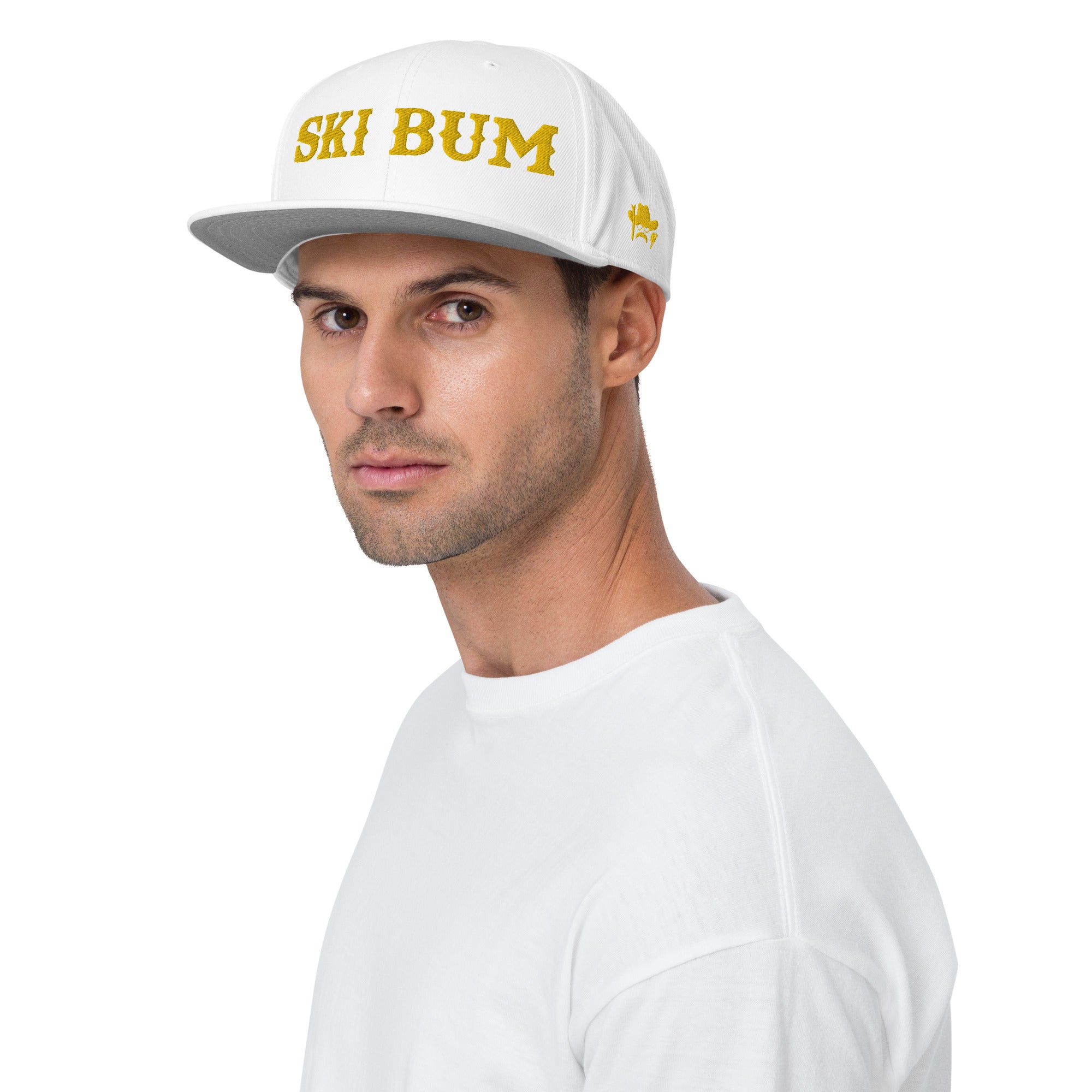 Casquette Snapback Otto Cap Ski Bum Gold brodé 3DPuffy sur 3 côtés