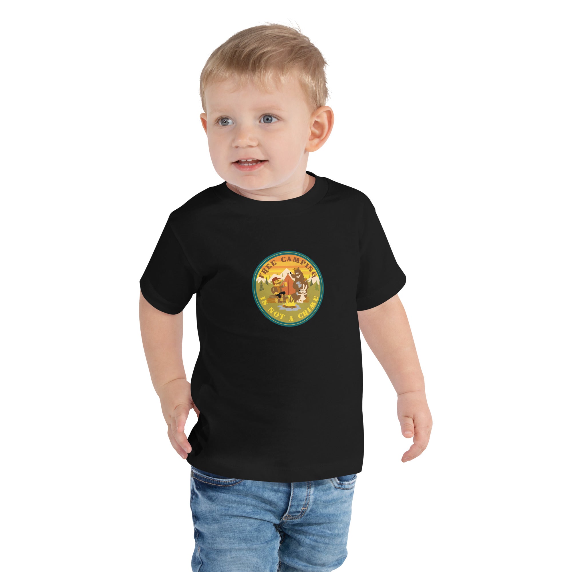 T-shirt pour enfant en bas âge Free Camping is not a Crime