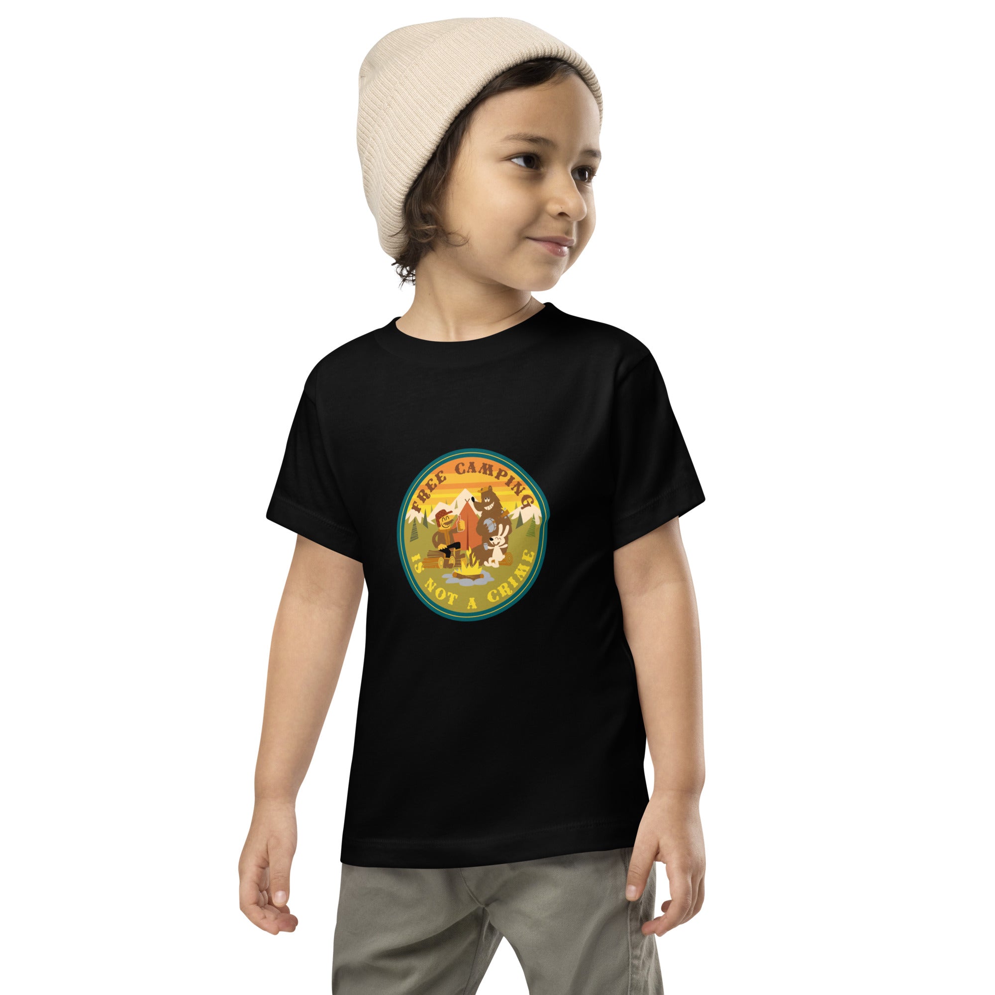 T-shirt pour enfant en bas âge Free Camping is not a Crime