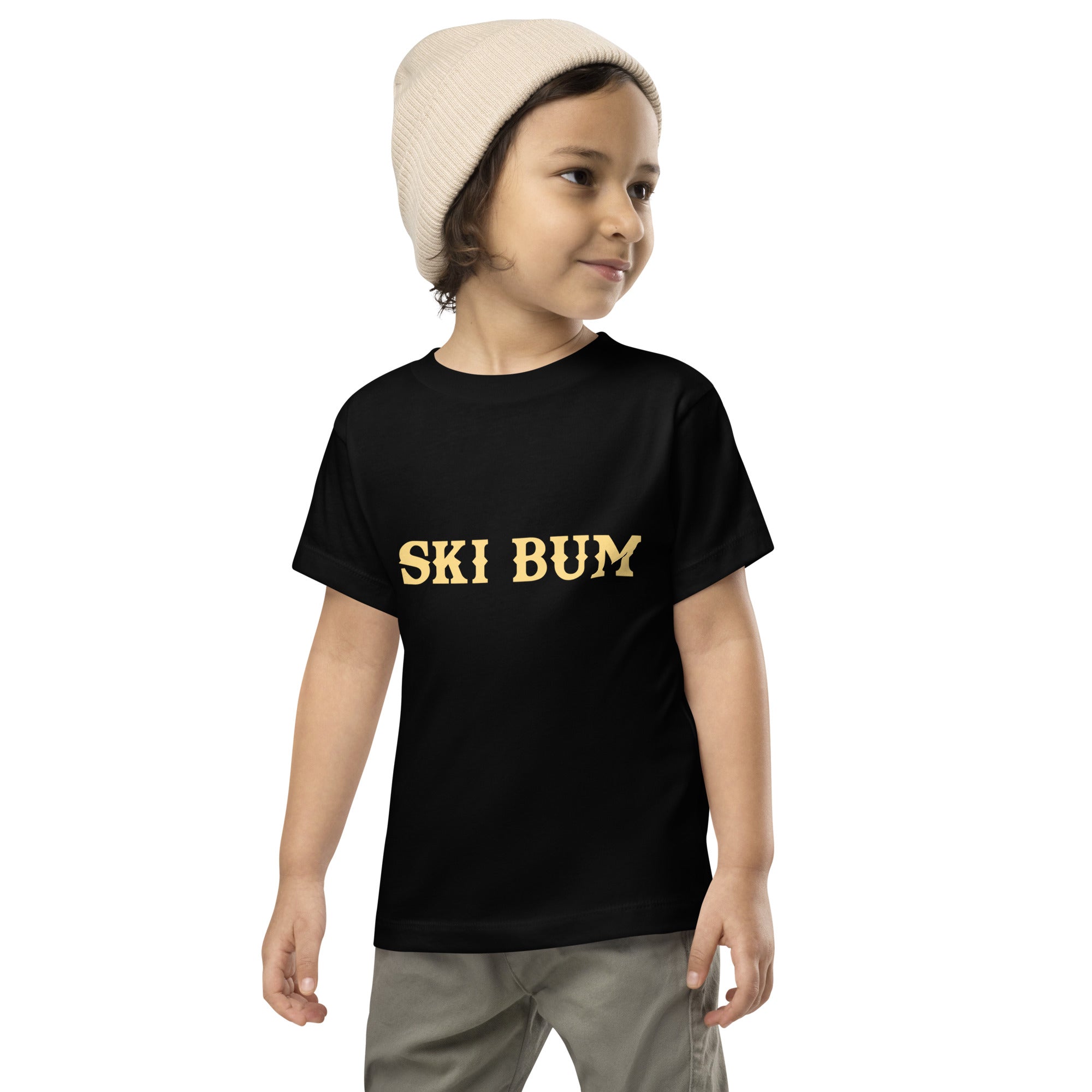 T-shirt pour enfant en bas âge Ski Bum sur fond noir