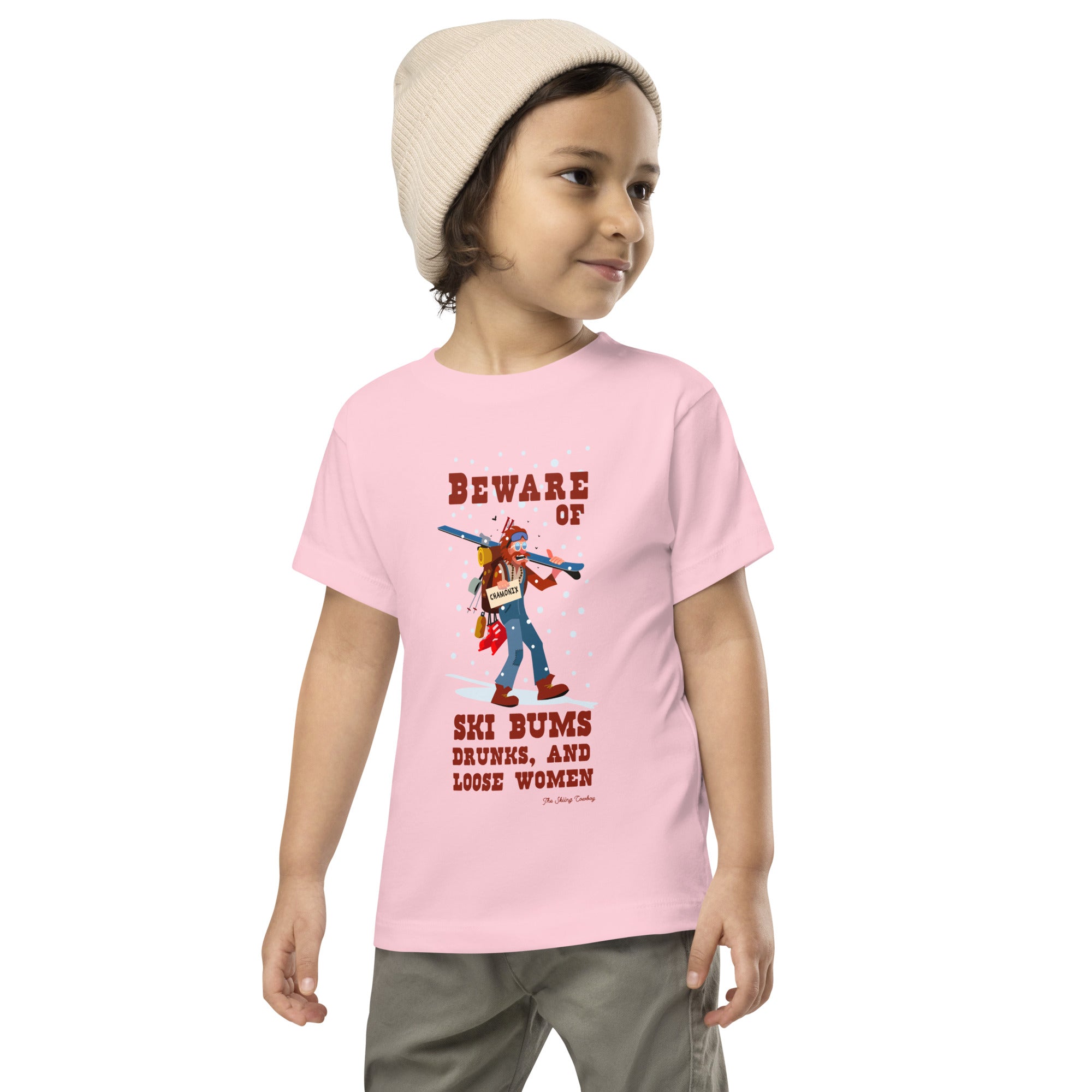 T-shirt pour enfant en bas âge Beware of ski bums, drunks and loose women