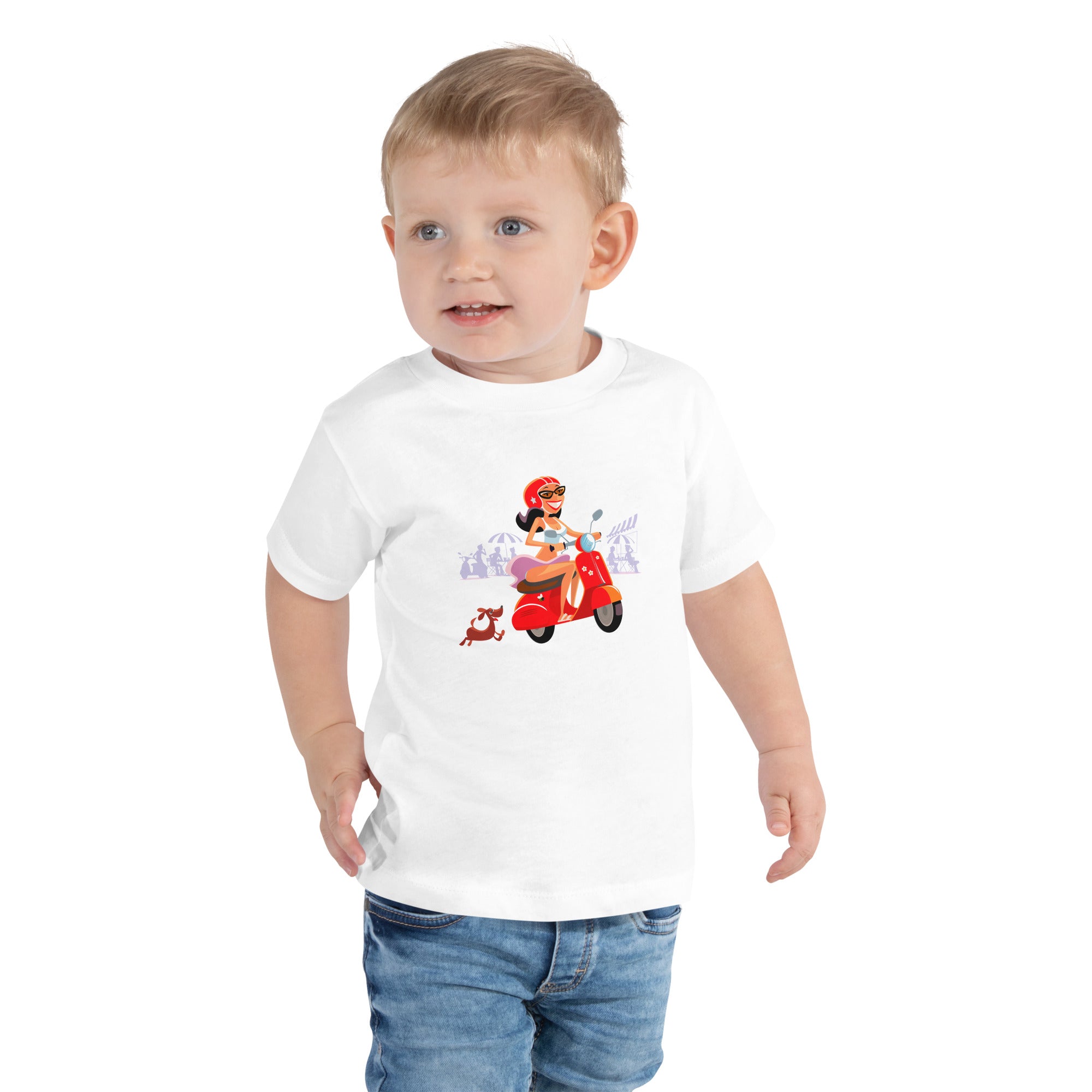 T-shirt pour enfant en bas âge Vespa Girl in St Tropez