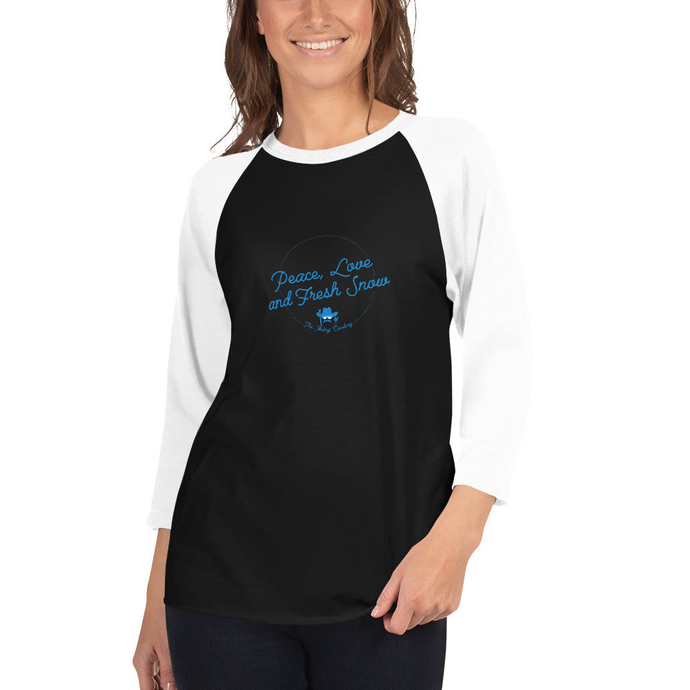 T-shirt à manches Raglan 3/4 Peace, Love and Fresh Snow