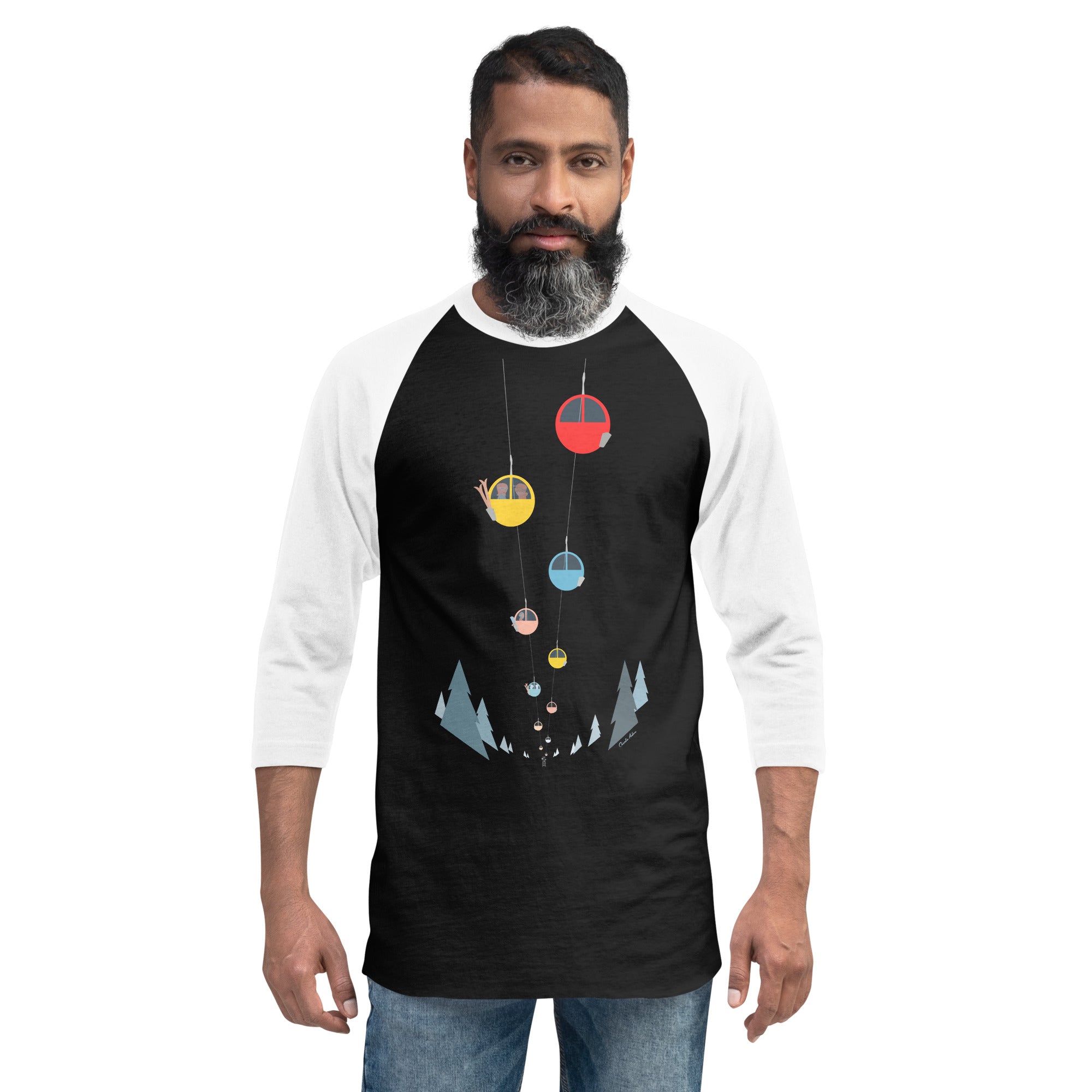 T-shirt à manches Raglan 3/4 Gondolas in the mist