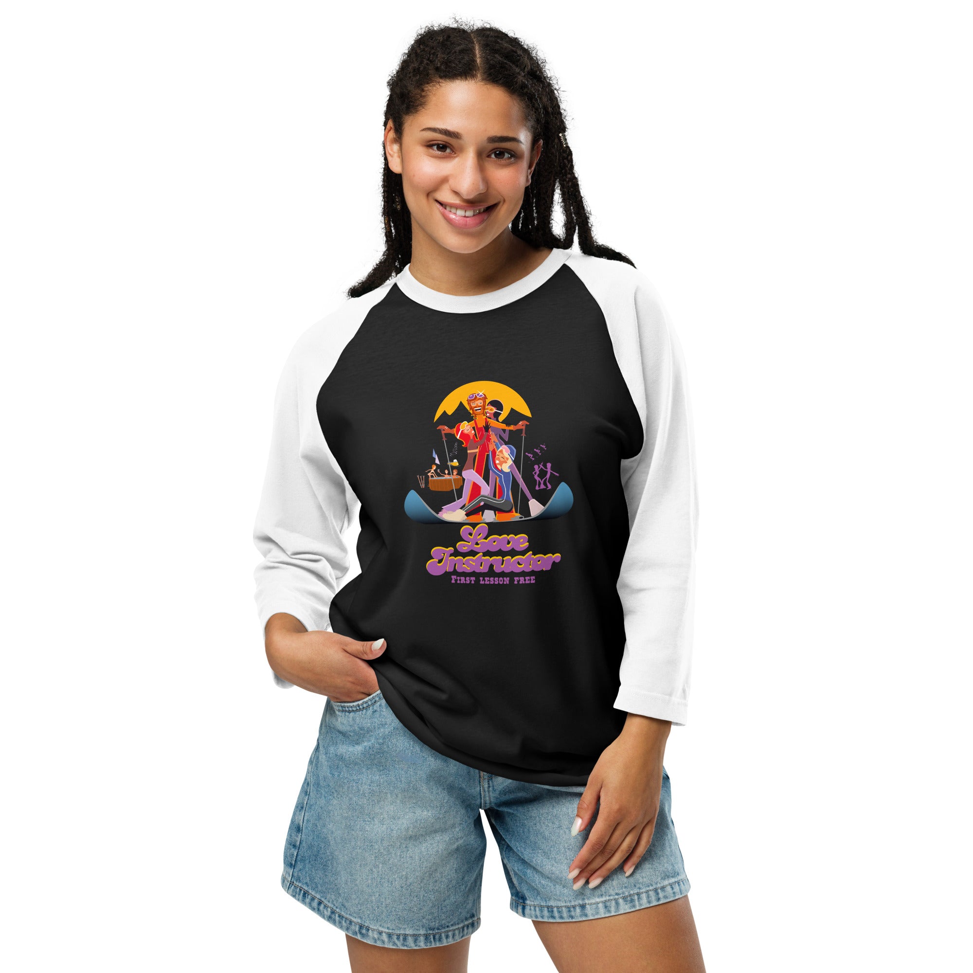 T-shirt à manches Raglan 3/4 Love instructor First lesson free