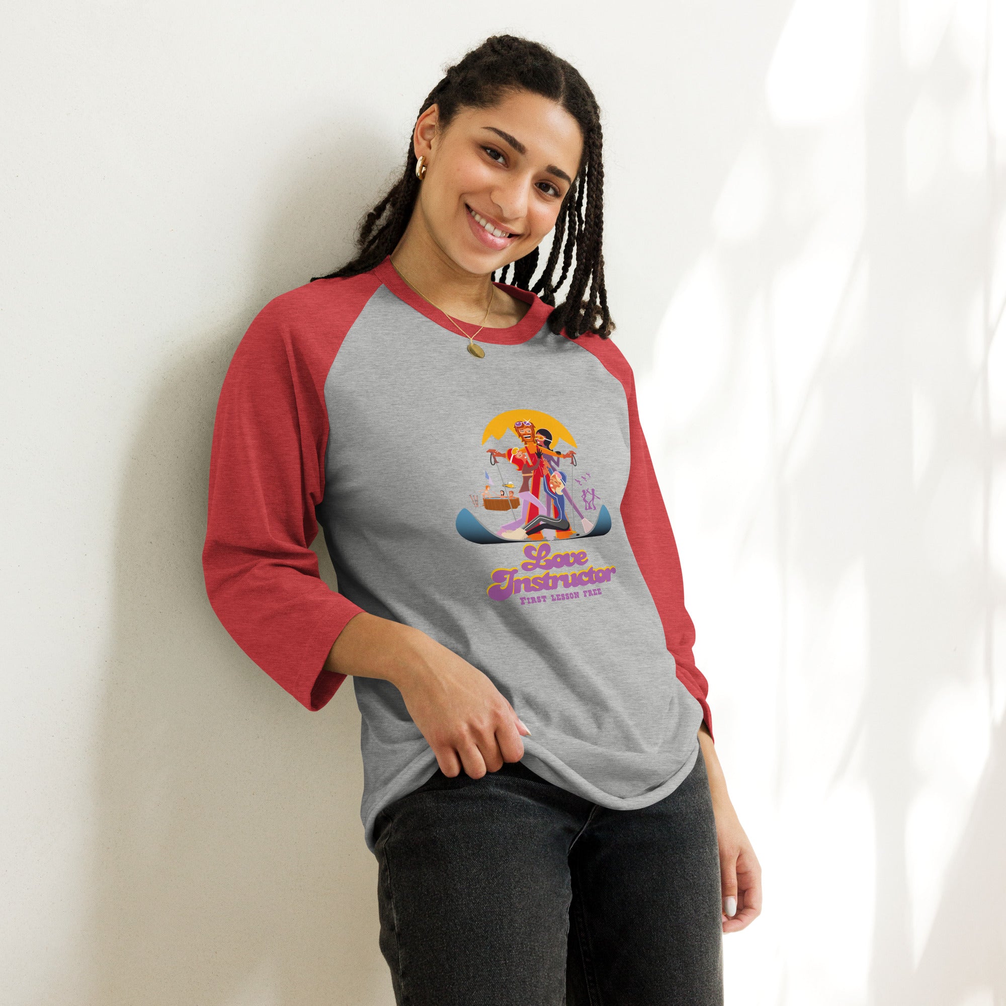T-shirt à manches Raglan 3/4 Love instructor First lesson free