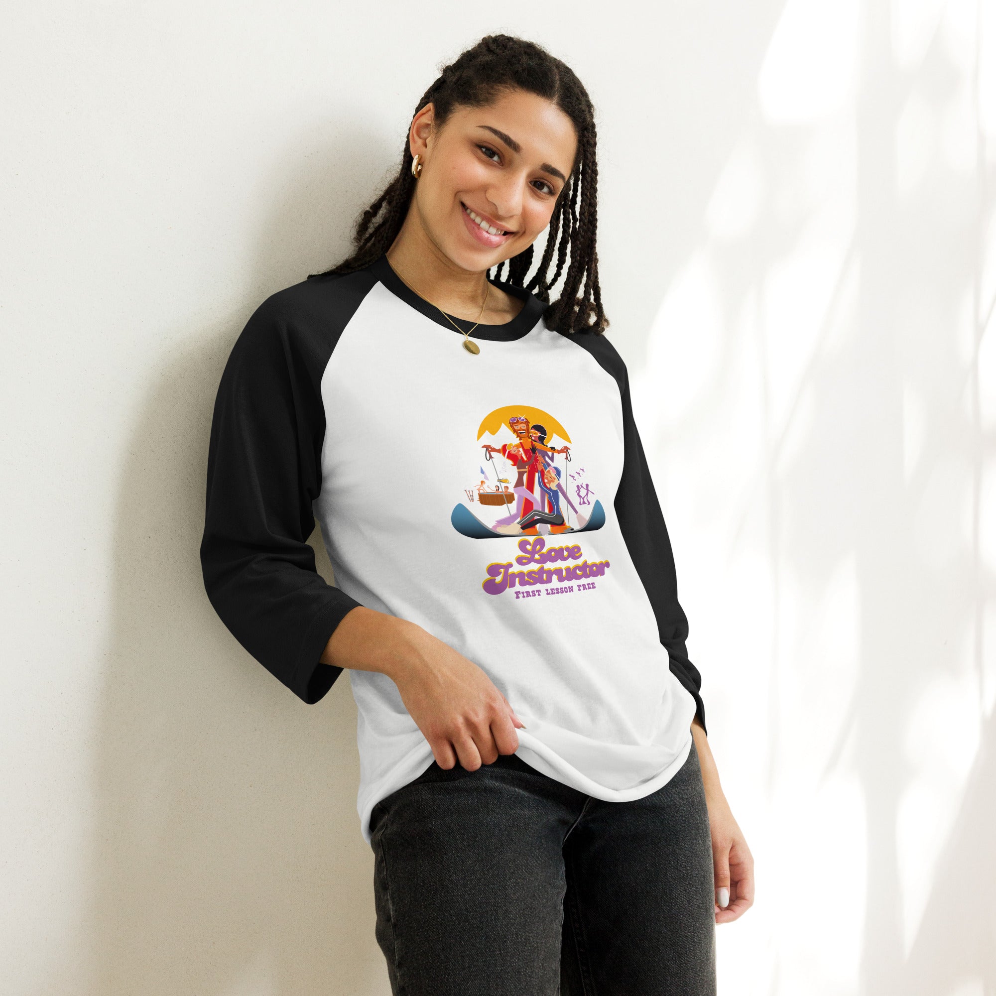 T-shirt à manches Raglan 3/4 Love instructor First lesson free