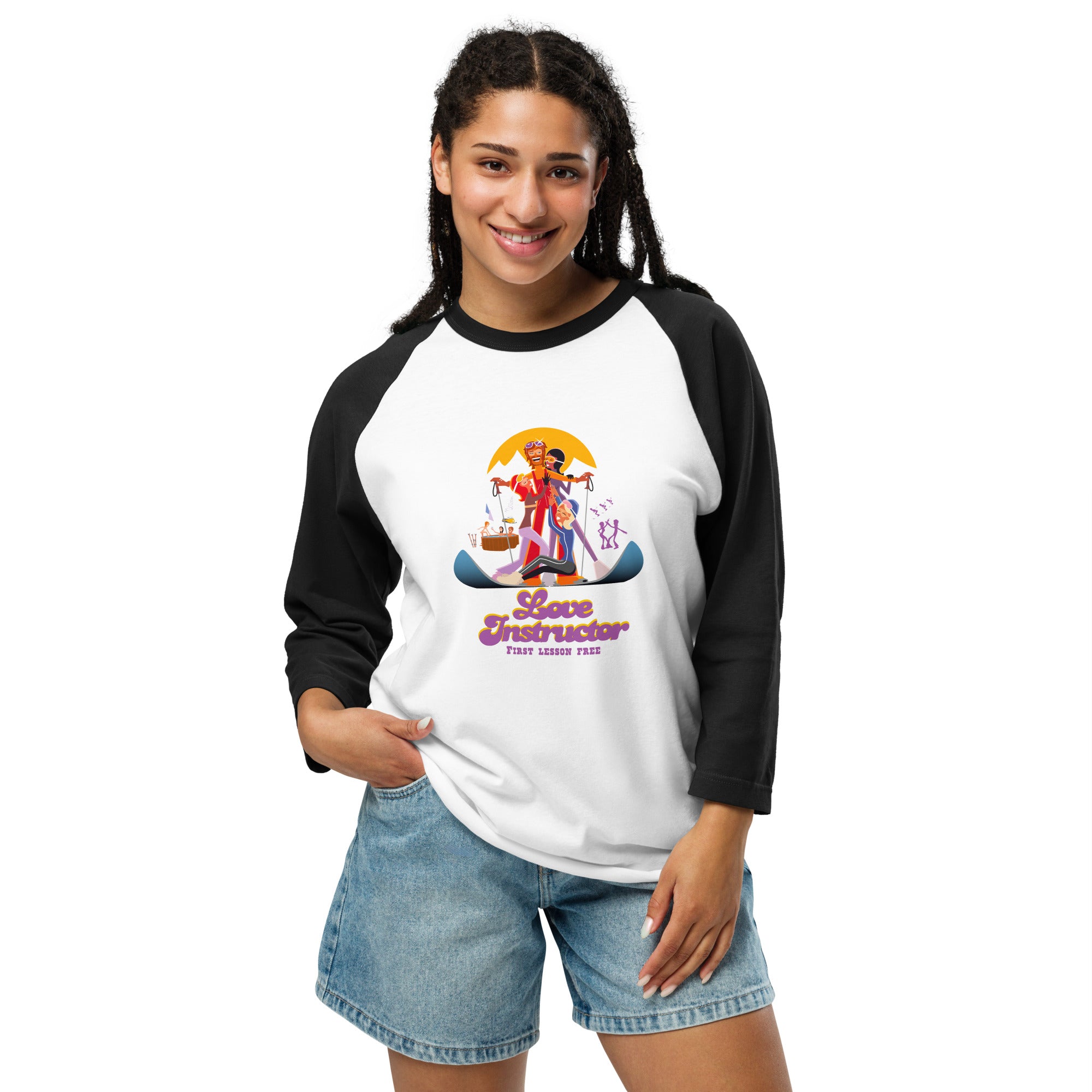 T-shirt à manches Raglan 3/4 Love instructor First lesson free