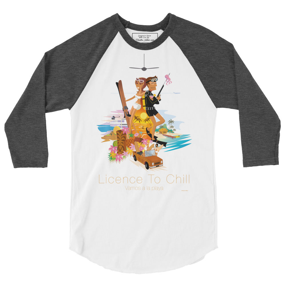 3/4 sleeve raglan t-shirt License to Chill Vamos a la Playa