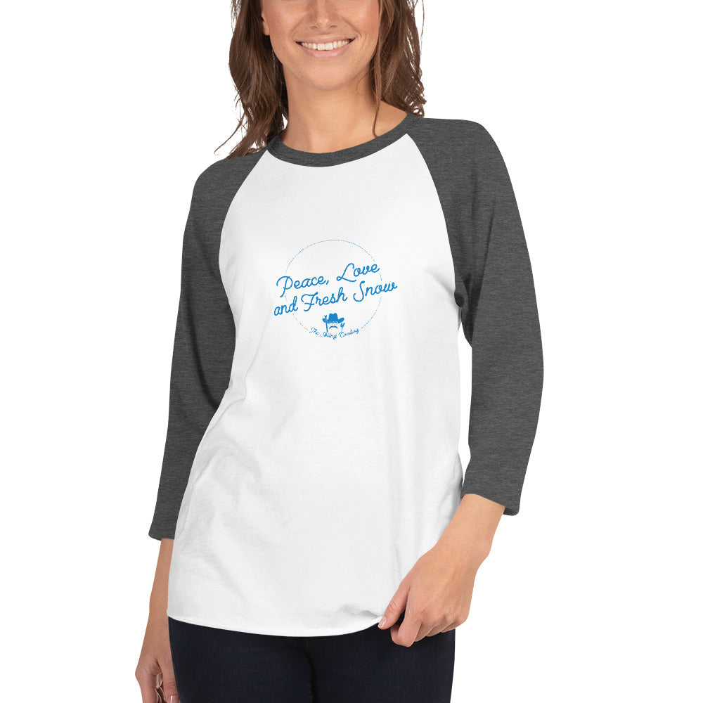 T-shirt à manches Raglan 3/4 Peace, Love and Fresh Snow