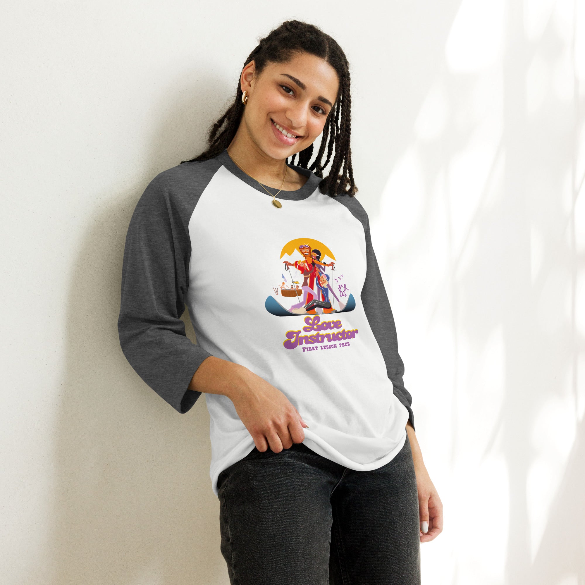 T-shirt à manches Raglan 3/4 Love instructor First lesson free