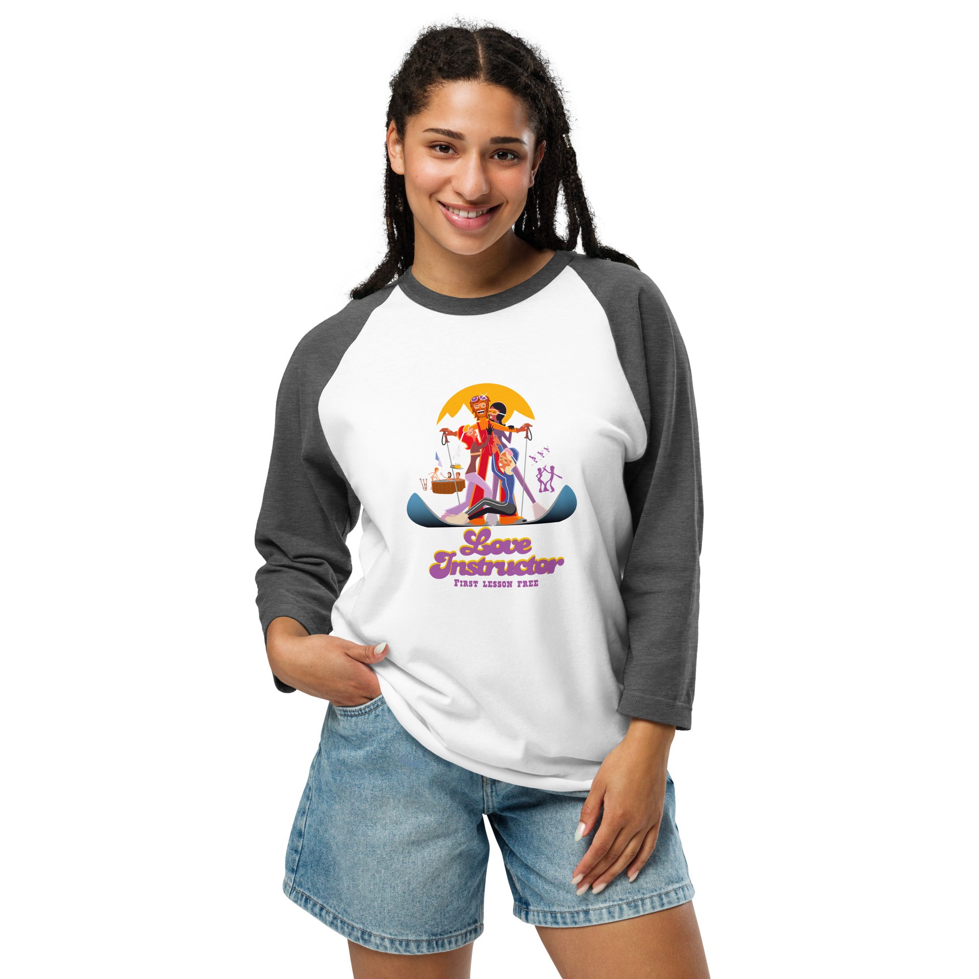 T-shirt à manches Raglan 3/4 Love instructor First lesson free