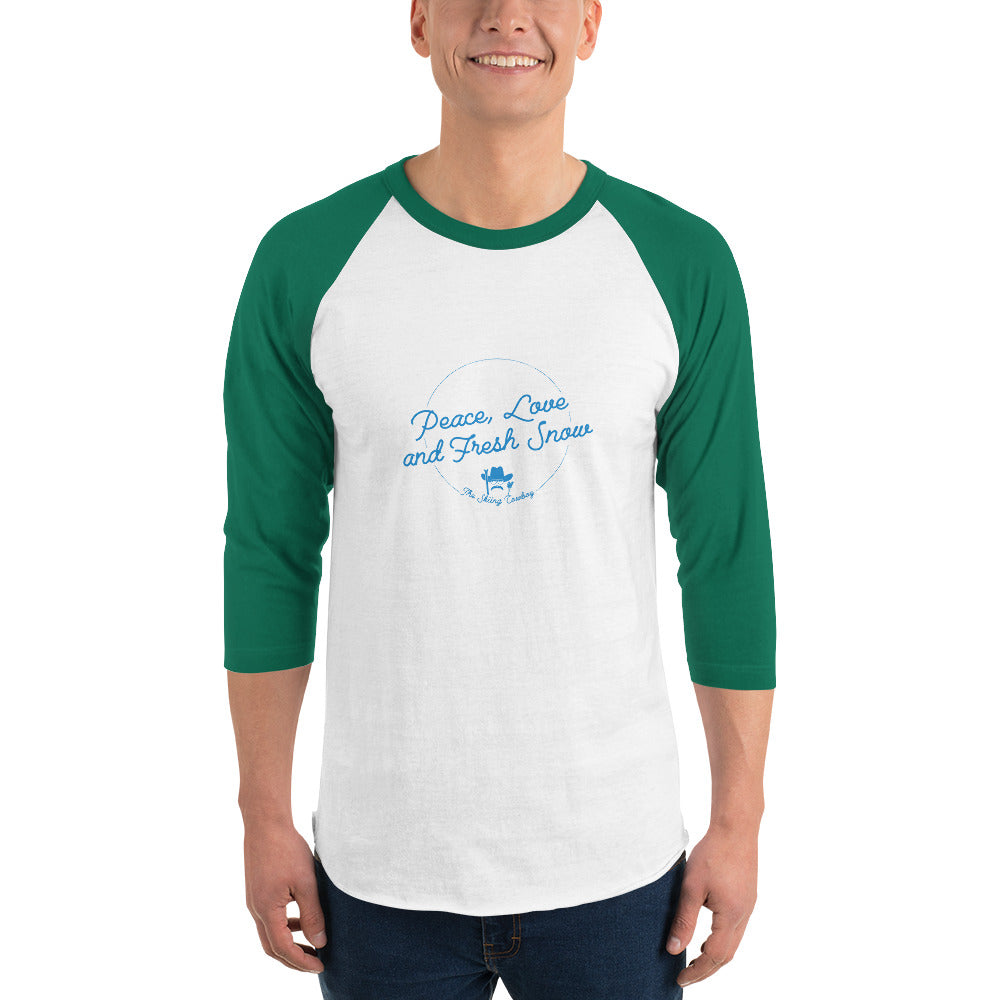 T-shirt à manches Raglan 3/4 Peace, Love and Fresh Snow