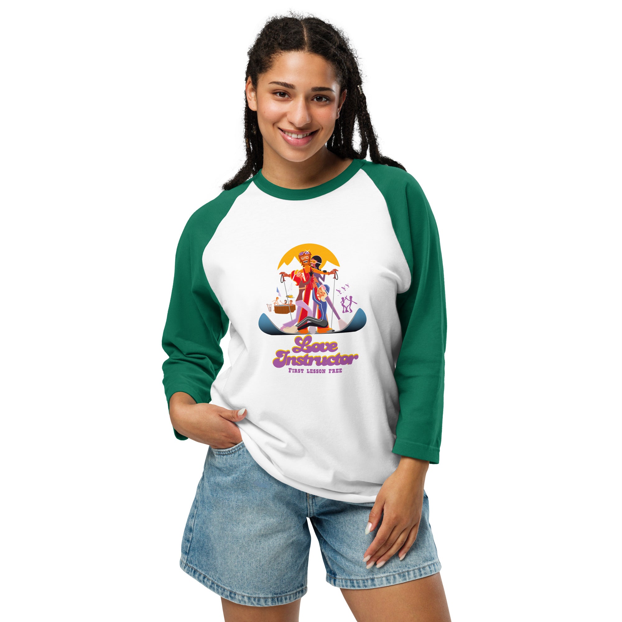 T-shirt à manches Raglan 3/4 Love instructor First lesson free
