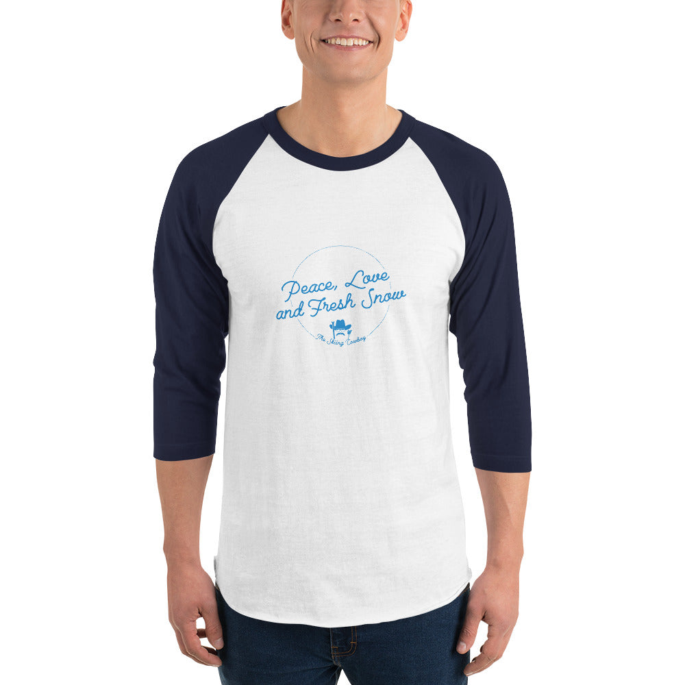 T-shirt à manches Raglan 3/4 Peace, Love and Fresh Snow