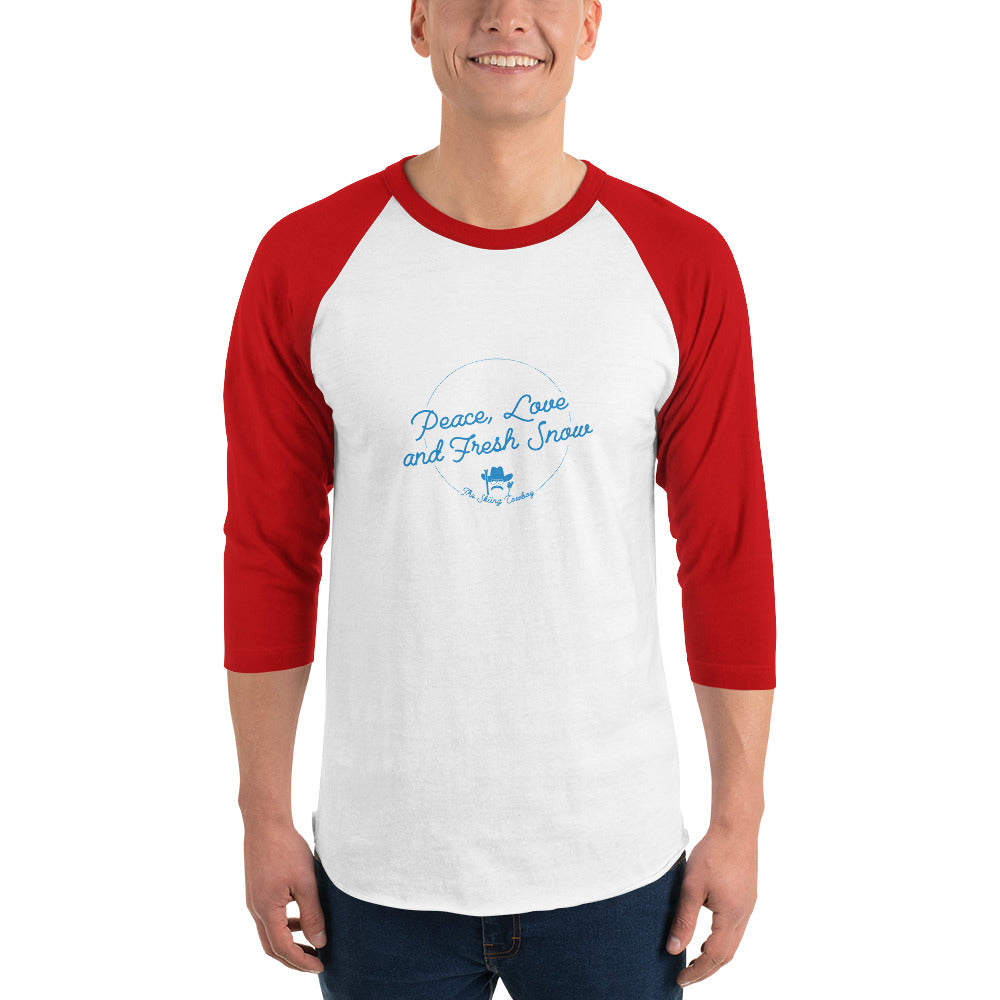 T-shirt à manches Raglan 3/4 Peace, Love and Fresh Snow
