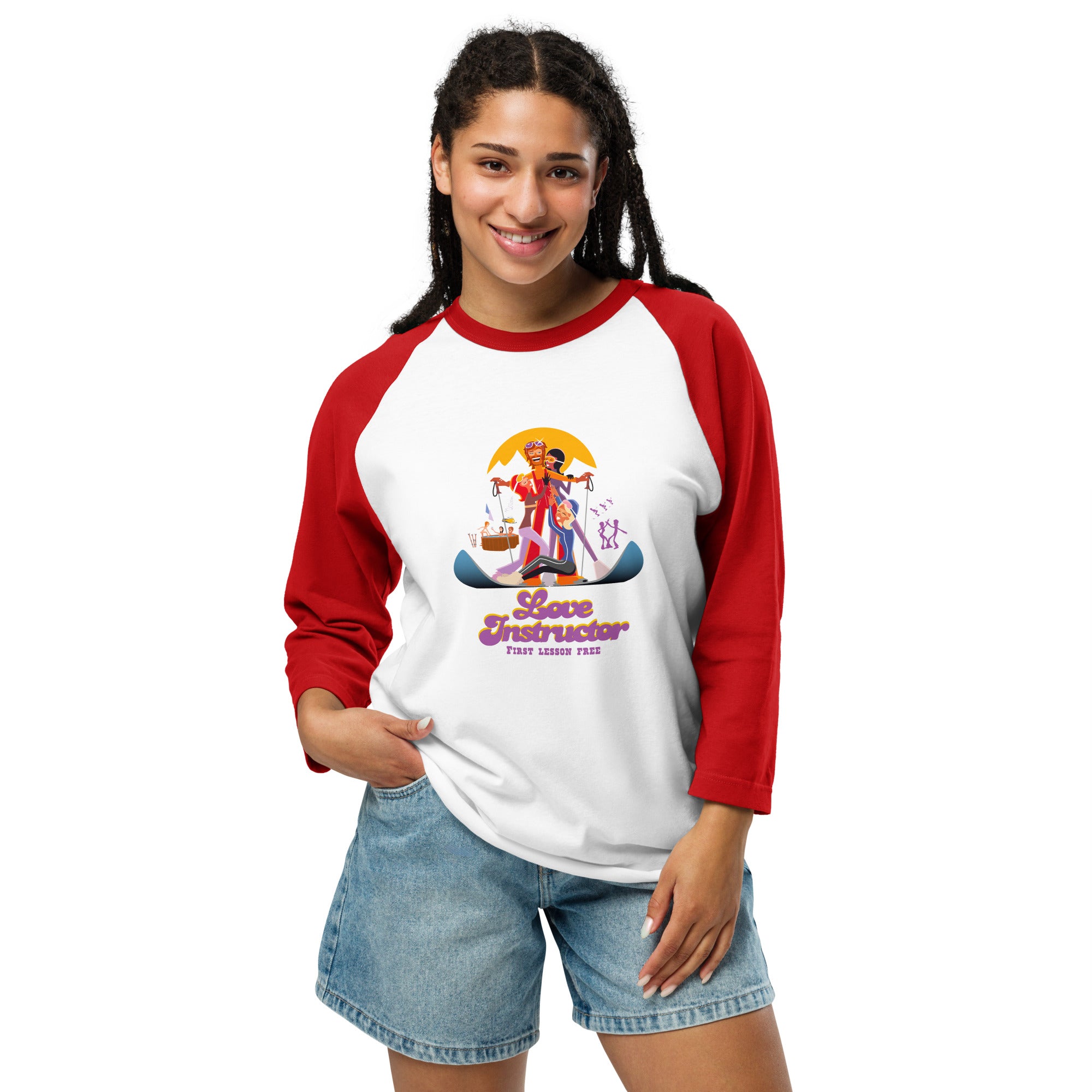 T-shirt à manches Raglan 3/4 Love instructor First lesson free