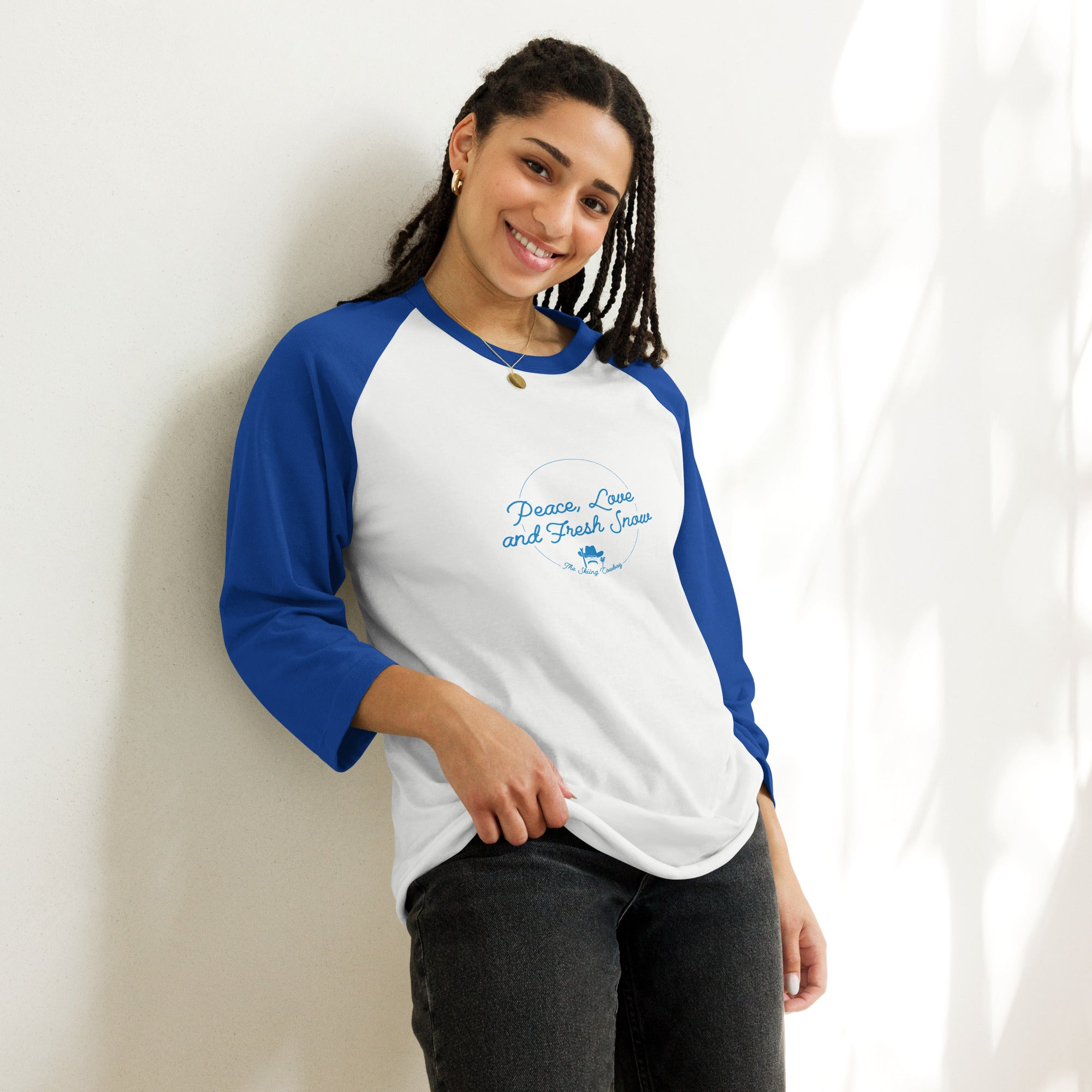 T-shirt à manches Raglan 3/4 Peace, Love and Fresh Snow