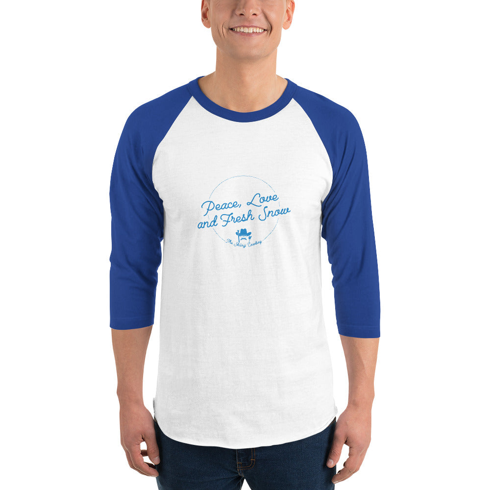 T-shirt à manches Raglan 3/4 Peace, Love and Fresh Snow