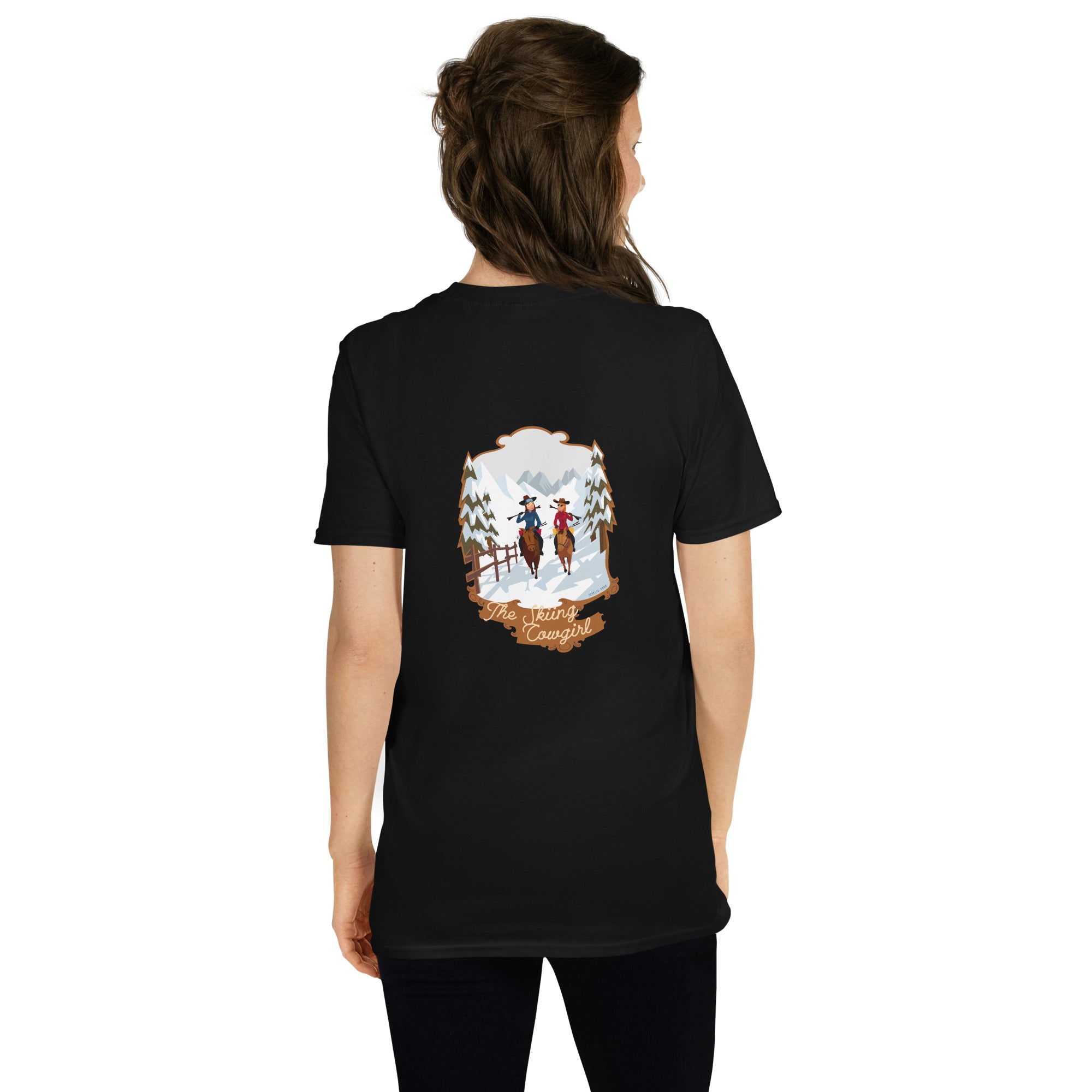 T-shirt softstyle en coton The Skiing Cowgirl (face & dos)