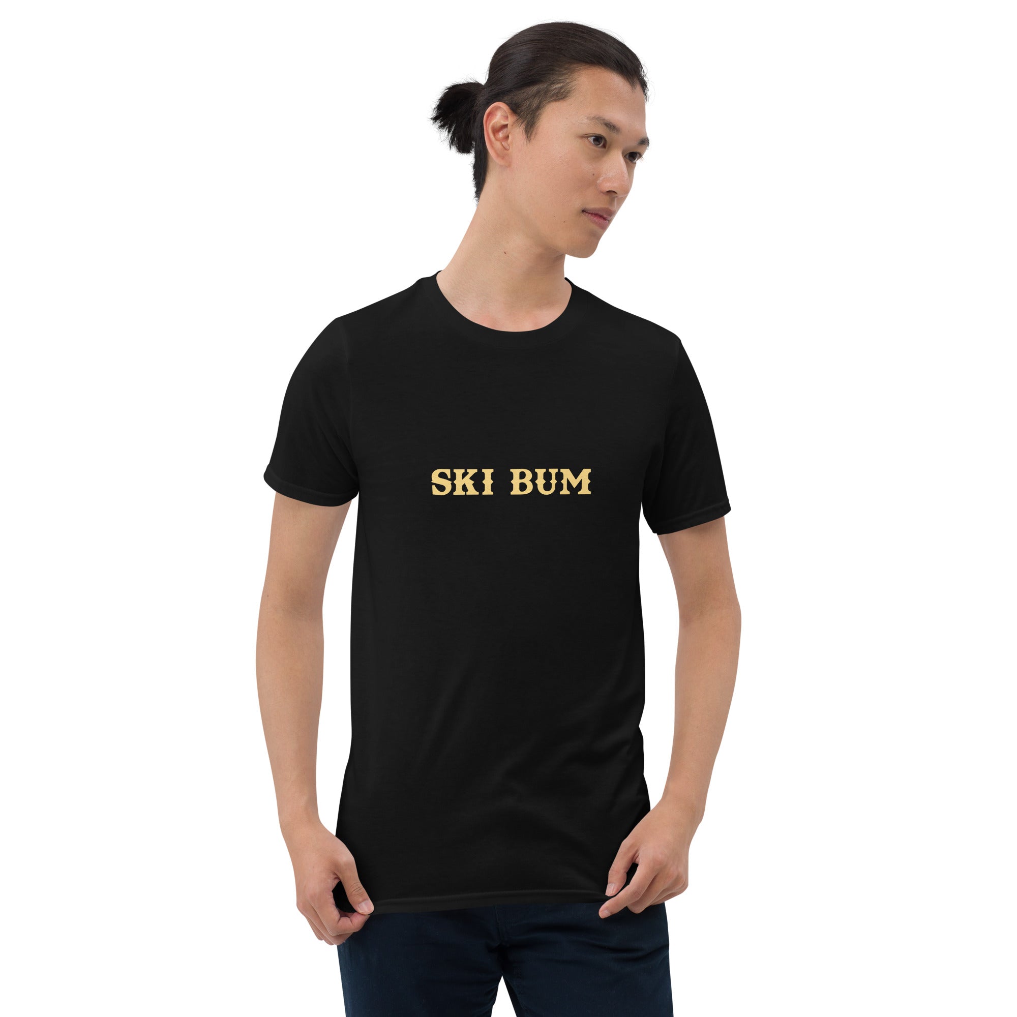Softstyle Cotton T-Shirt Ski Bum light text